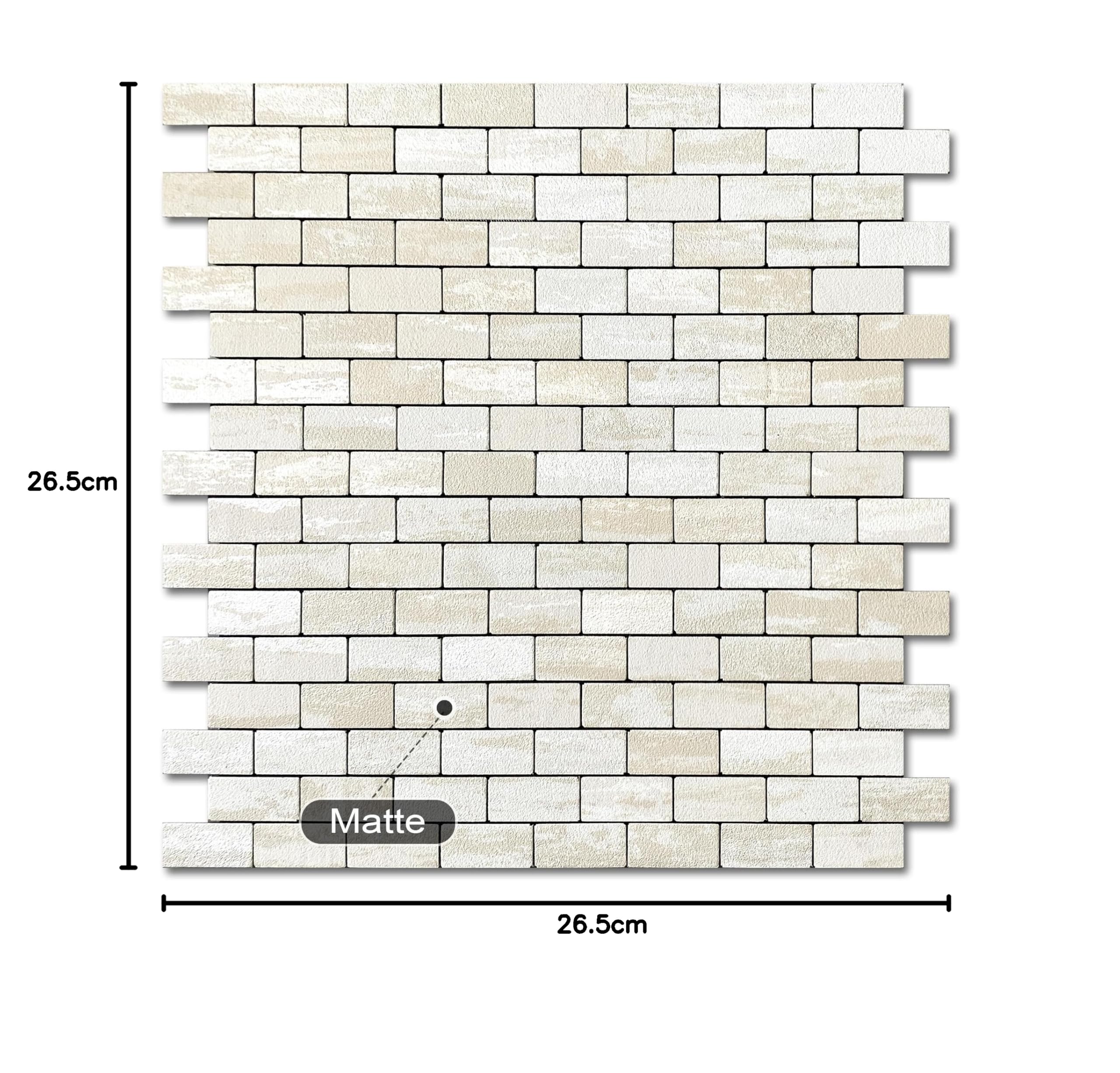 VAOVI Klebefliesen Küchenrückwand Aufkleberfliesen,Mosaik Metallfliesen Selbstklebend Matte Steinoptik U-bahn Wandfliesen(Hellgrau Weiß,10 Stücke)