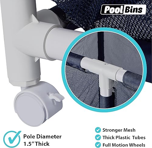 Miniatura 4 de Pool Bins Organizador de piscina ultra resistente, solución de almacenamiento resistente junto a la piscina para juguetes, toallas y accesorios,