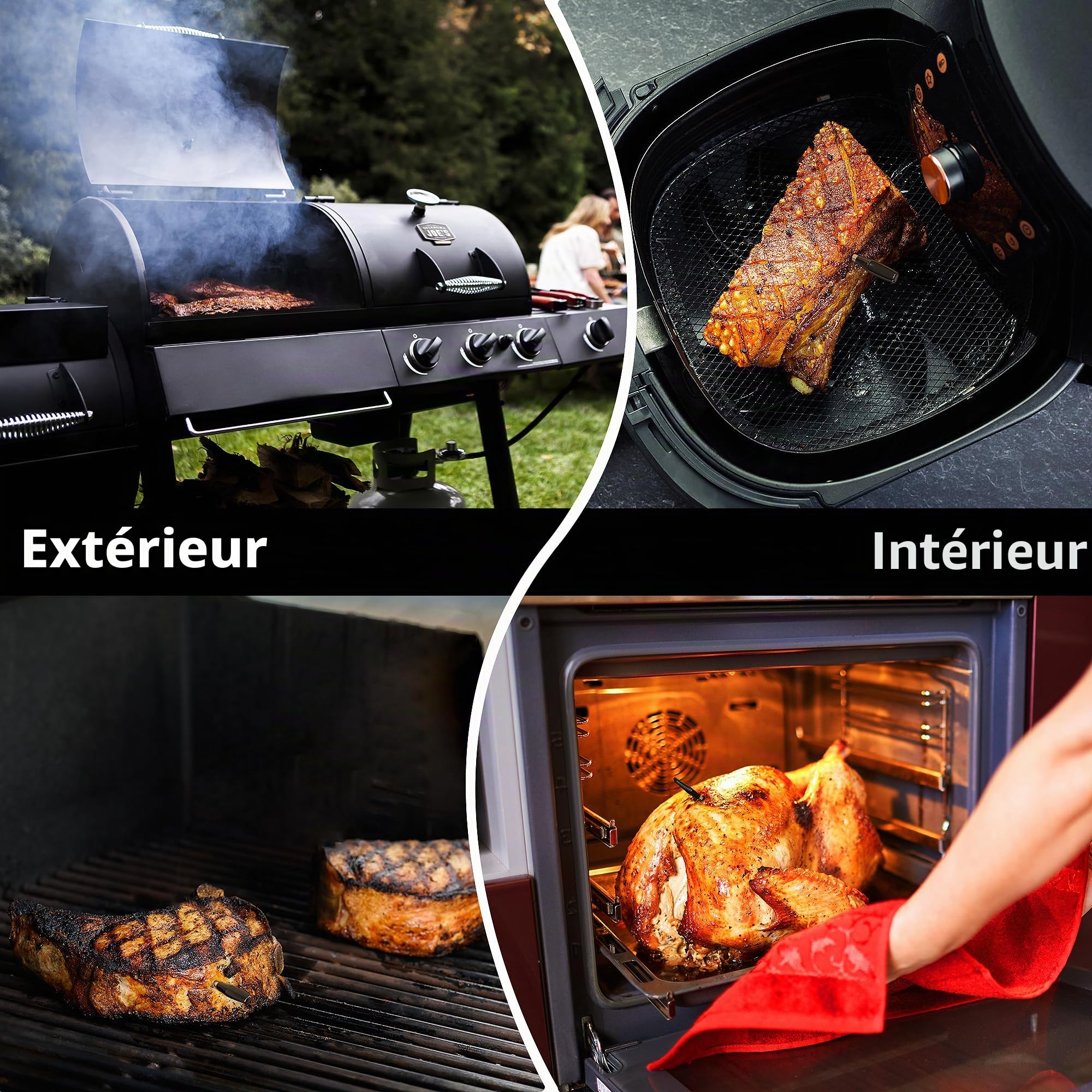ThermoPro TempPro Plus Thermomètre de Cuisine Sans Fil 180M avec Sonde Mince Améliorée, Thermomètre à Viande Bluetooth pour Grillades, Thermomètre Alimentaire pour BBQ, Rôtisserie
