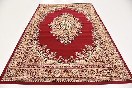 Vista 120 de Unique Loom Reza Collection- Alfombra, Polipropileno, Marrón Marrón/ marfil