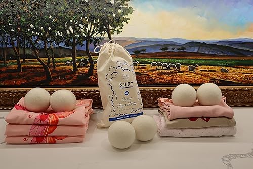 Miniatura 2 de Bolas de lana para secadora – Suavizante de tela natural, reutilizable, reduce la estática y las arrugas, ahorra tiempo de secado, alternativa a las