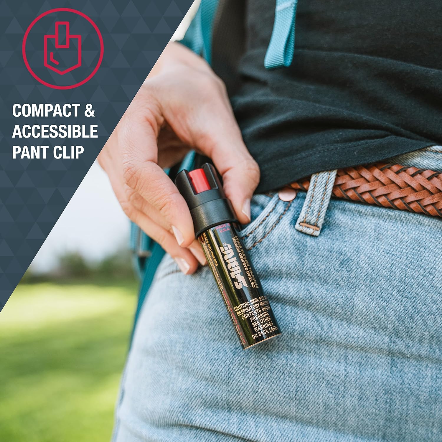 SABRE Advanced Pepper Spray, 3-in-1 Formula Contains Maximum Strength Pepper Spray, CS Military Tear Gas and UV Marking Dye, Compact Belt Clip for Easy Carry and Fast Access, 35 Bursts