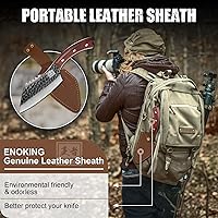 Vista 5 de ENOKING Cuchillo vikingo para carne de 6.1 pulgadas con funda, cuchillo para cortar carne, cuchillos de chef japoneses para el hogar, cocina