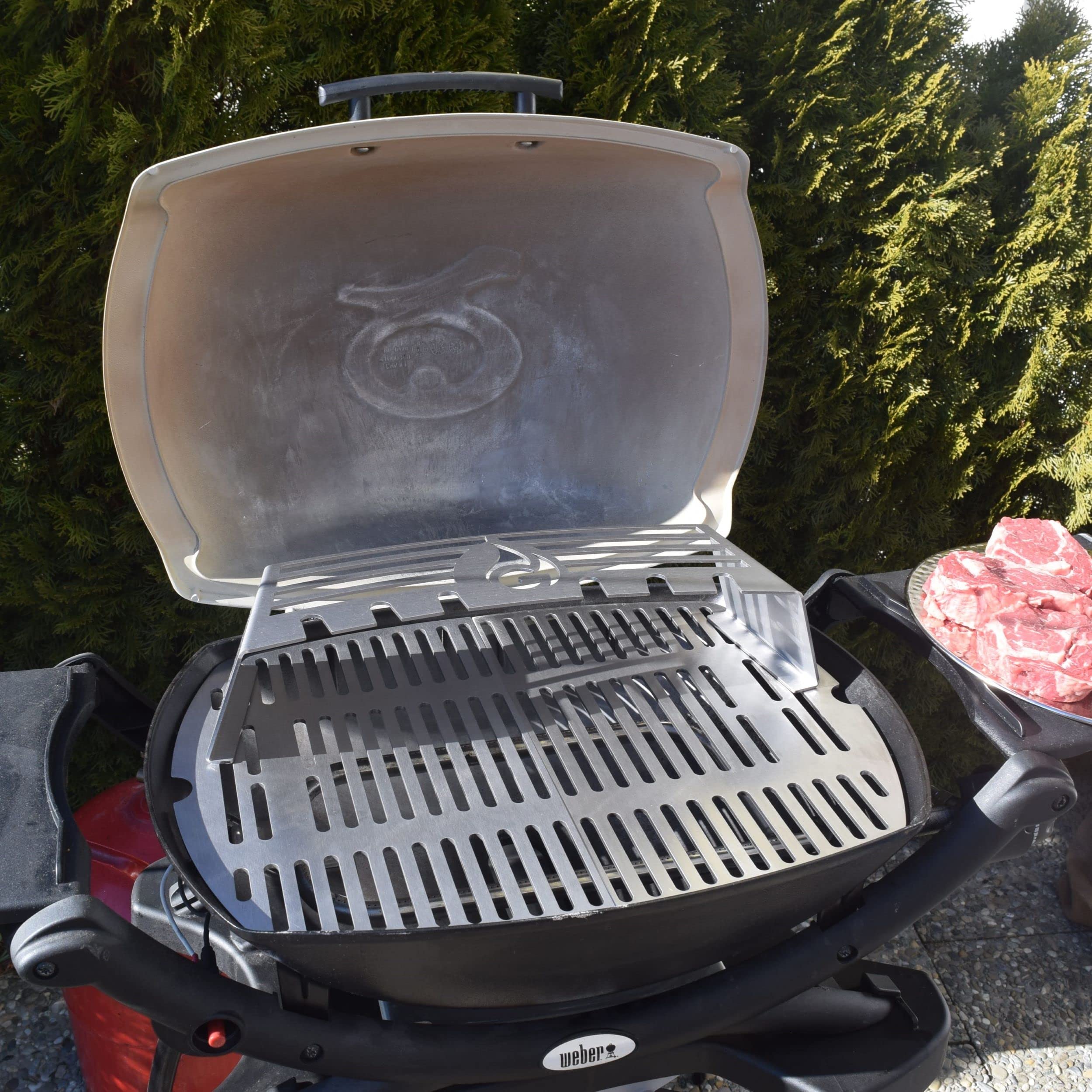 Grillrost.com Das Original Edelstahl INOX Grillroste für die Weber Q300/3000 Baureihe | spülmaschinenfest - Set aus 2 Hälften