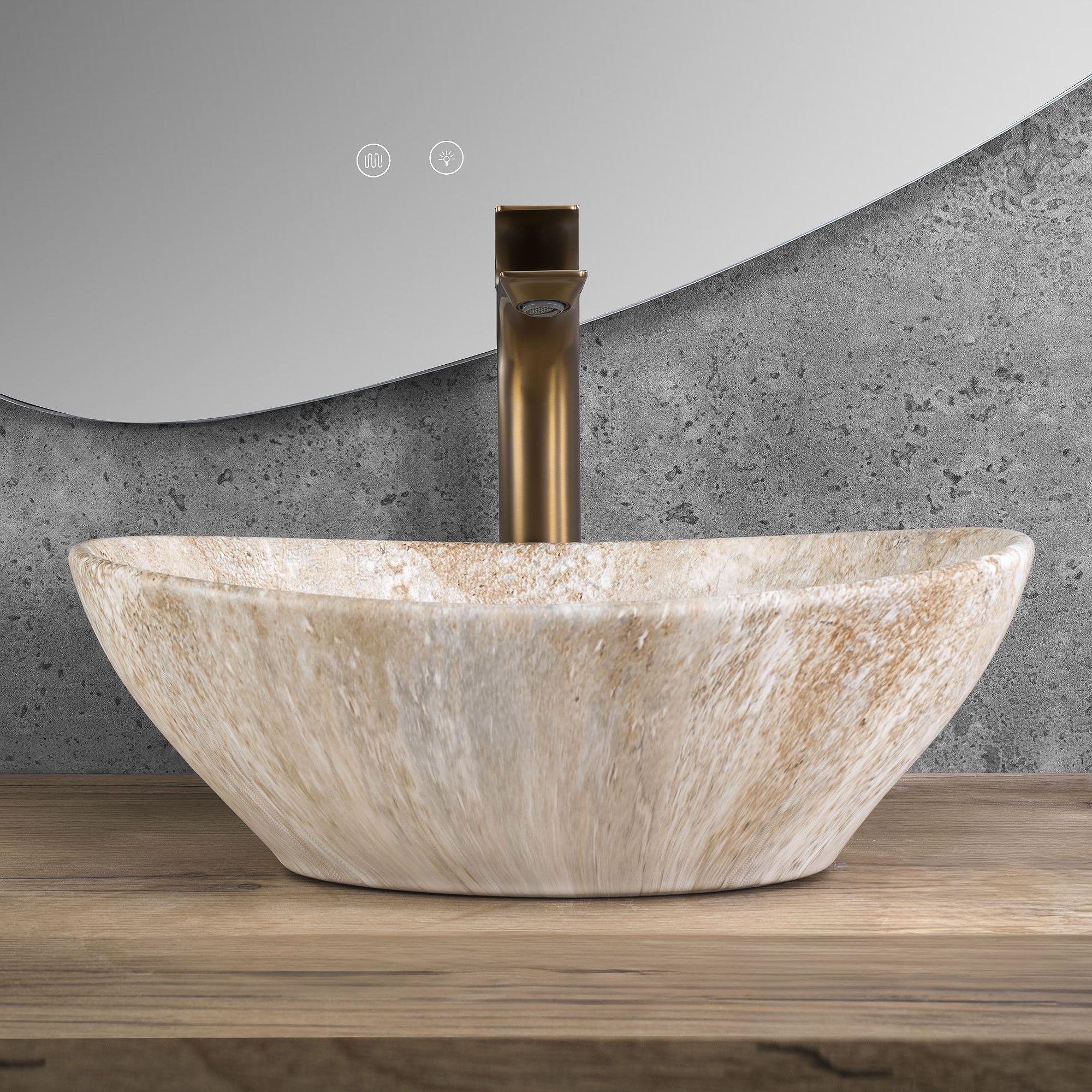 Lavabo Sobre Encimera Rea Sofia Savana Matt Beige 41X34,5X15Cm