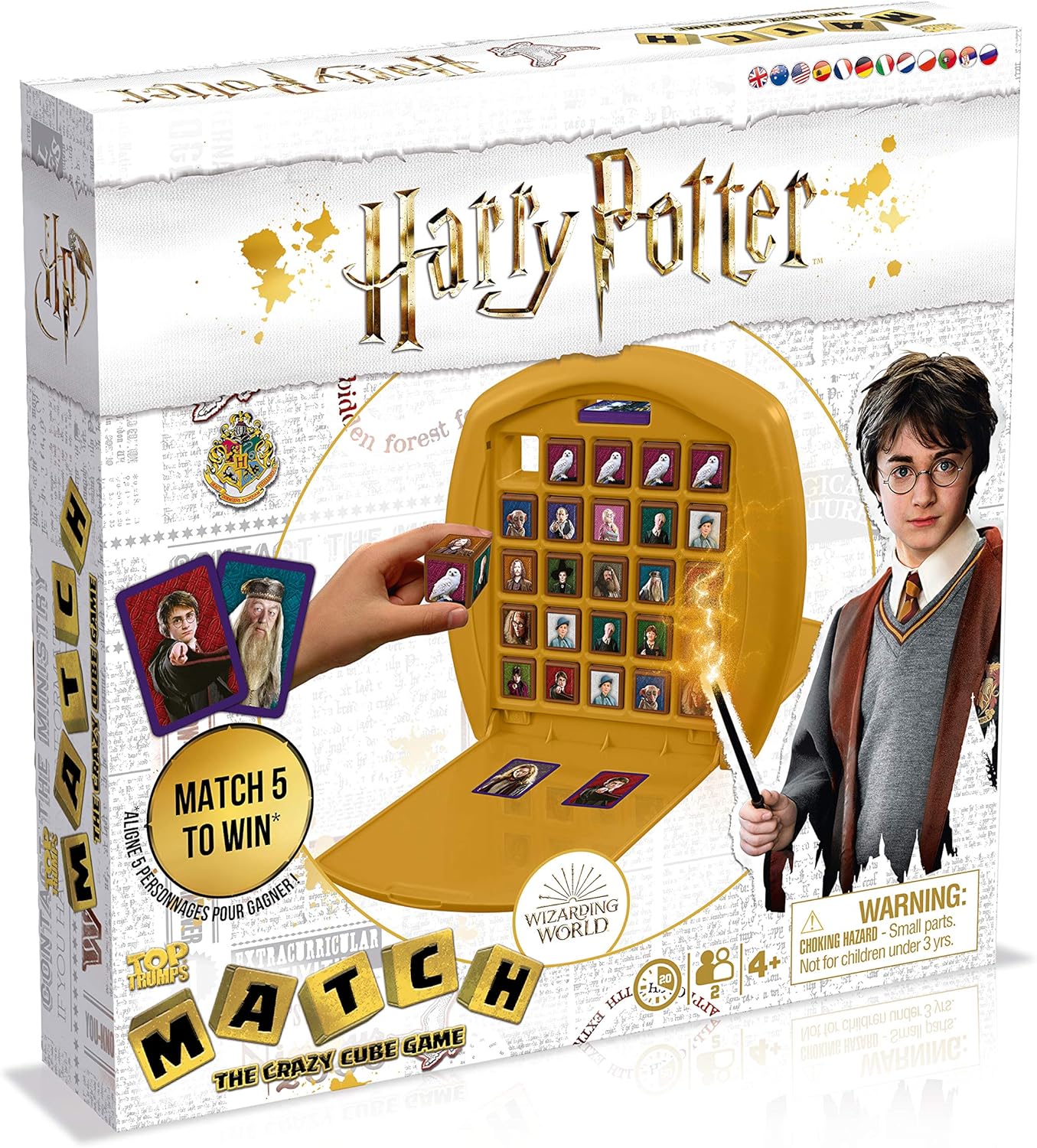 Top Trumps Match Harry Potter Board Game, Play with Harry, Ron, Hermione, Dumbledore and Hagrid, Race to Match 5 of The Same Characters in a Row, Gift and Toy for Boys and Girls Aged 4 Plus