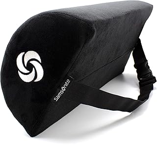 SAMSONITE - Half Moon Lumbar Support Pillow, Elevates Comfort, 100% Pure Memory Foam, Fits Most Seats