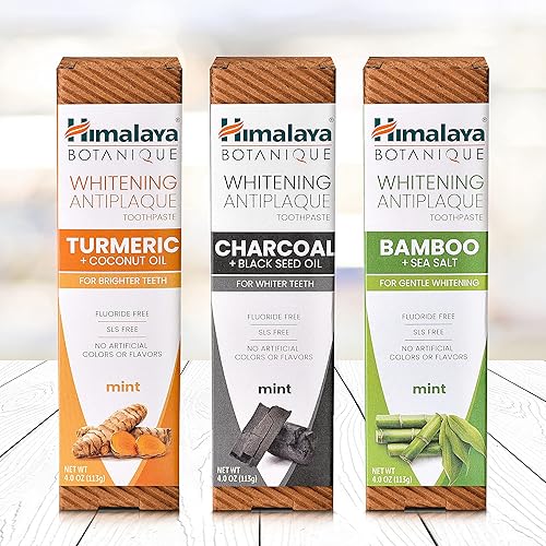 Miniatura 5 de Himalaya Pasta dental antiplaca blanqueadora con bambú + sal marina para un blanqueamiento suave, 4 onzas