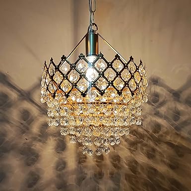 Shrijii Crystal Chandelier for Home Decoration | Jhumar for Decoration | Pack of 1 (Golden)