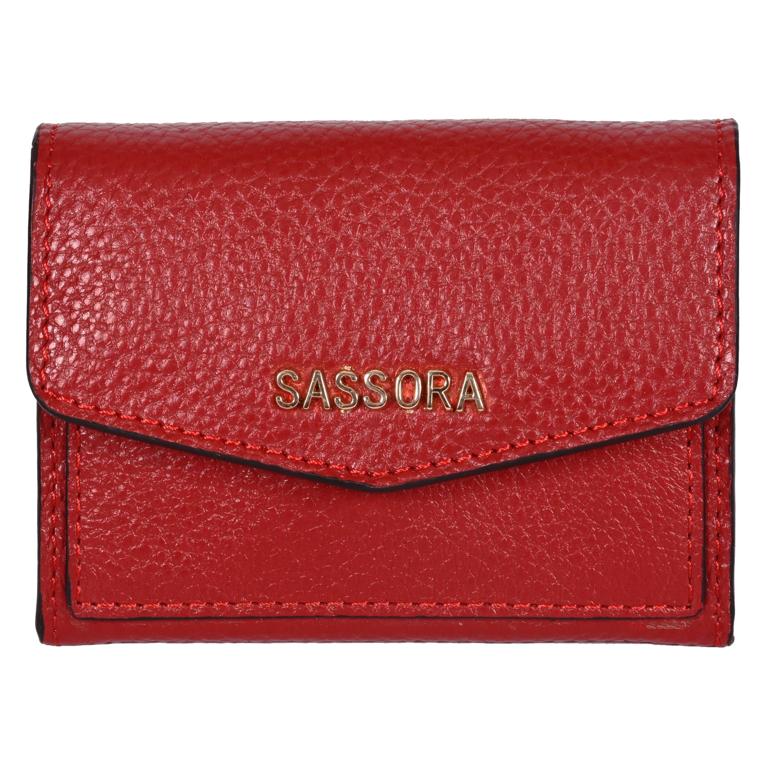 sassora Genuine Leather Small Card Holder for Girls (Red)-picture-15