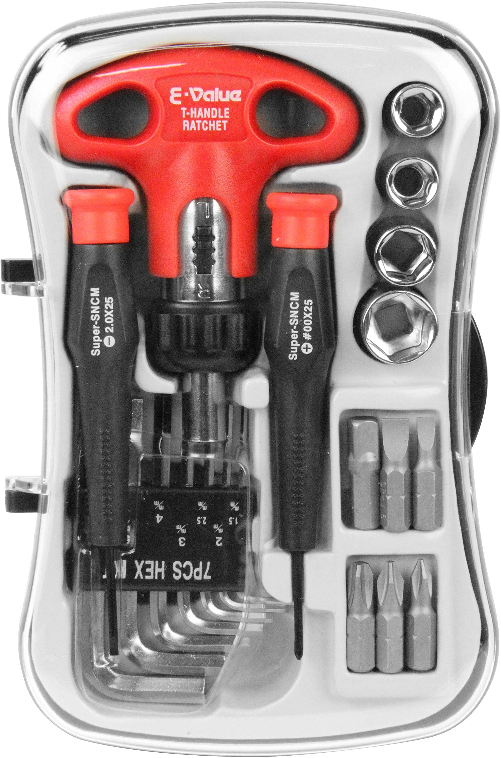 Amazon | E-Value T型ラチェットドライバーセット 20pcs 家具の