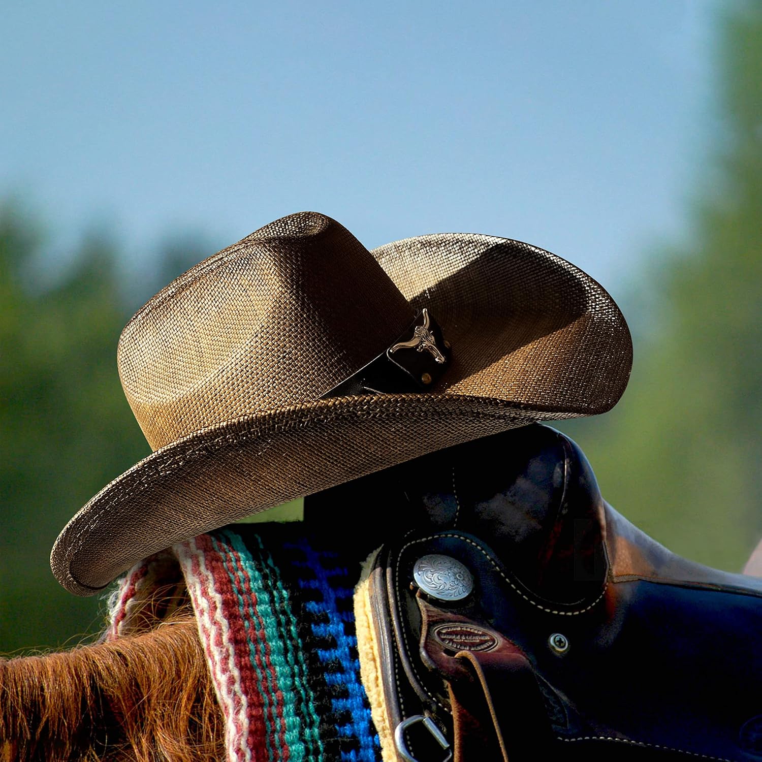 FLUFFY SENSE. Cowboy Hat for Women and Men - Straw Cattleman Crease Western Hats with Upgrade 4 inches Shapeable Wide Brim - Image 4