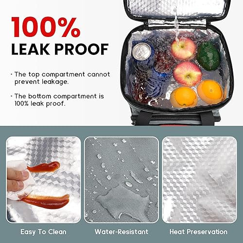 Miniatura 3 de Lonchera táctica de 19L para hombres, bolsas de almuerzo aisladas resistentes para adultos, ampliable, doble cubierta, a prueba de fugas, bolsa de