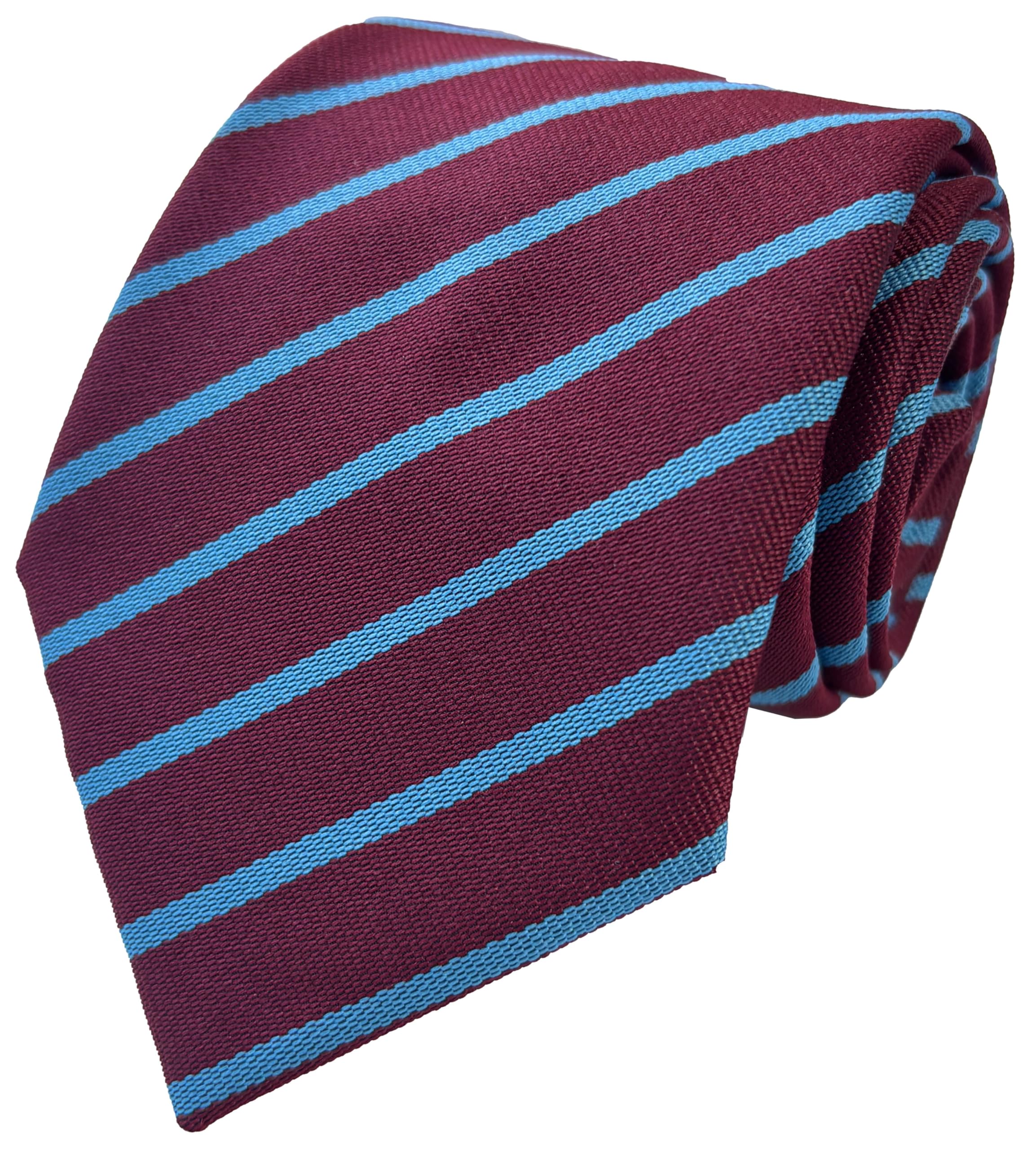 Great British Tie Club Maroon & Sky School Ties (21 Single Stripe Variations) (Maroon & Sky)