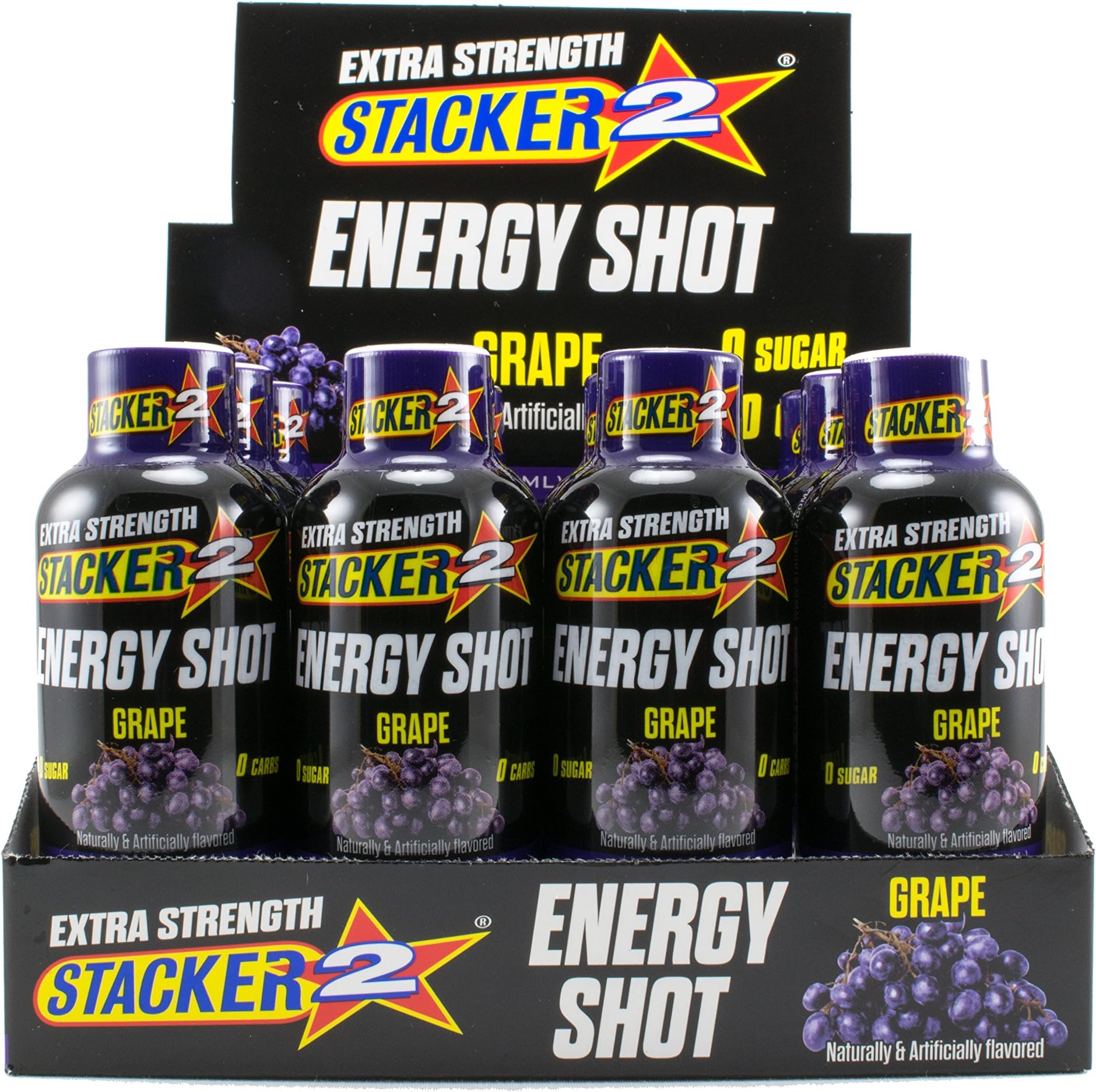 Stacker 2 Extreme Energy Shot Extra Strength, Grape, 2