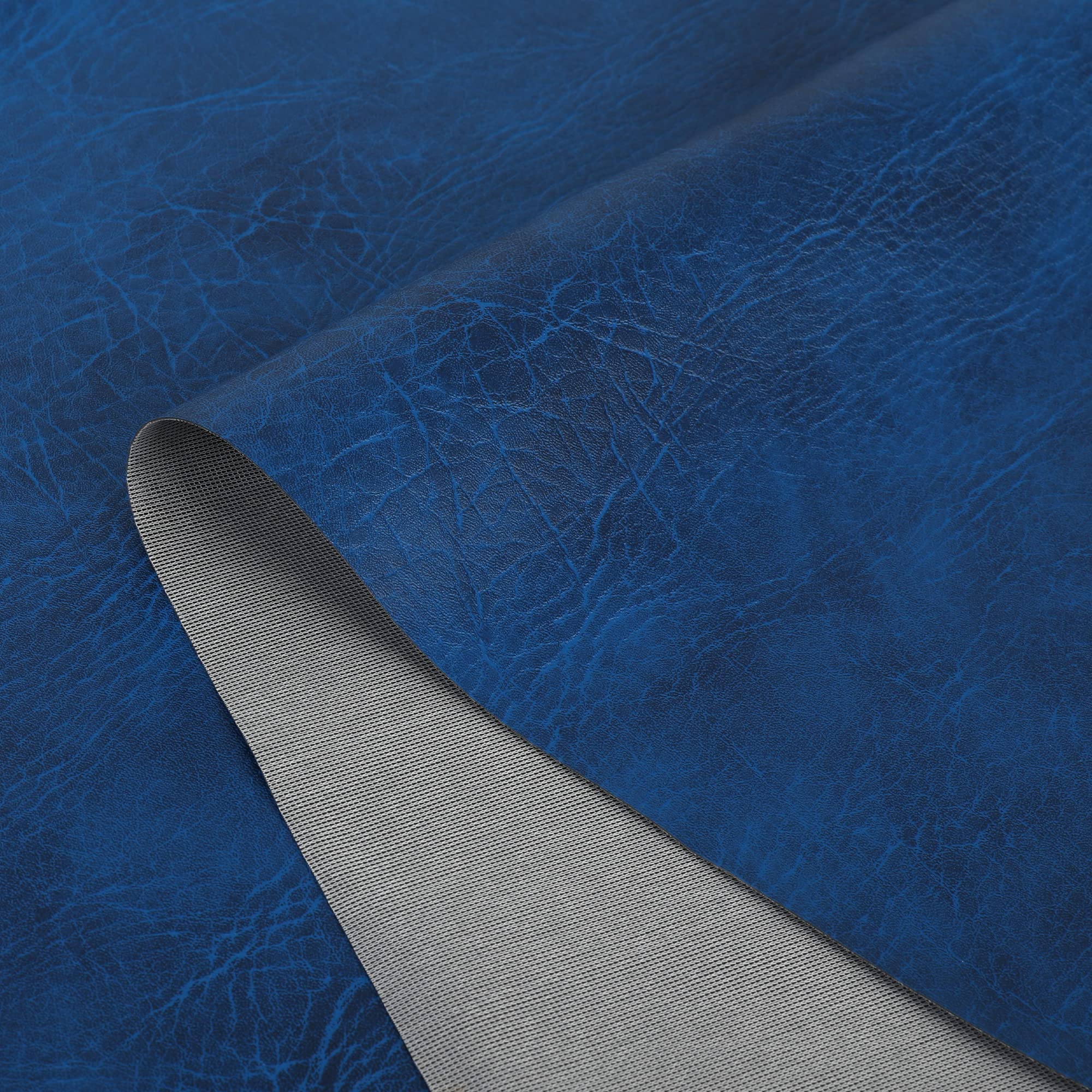 Faux Leather Leatherette Vinyl Leather Cloth Upholstery Fabric Material.Width140 (Royal Blue, Sample 10x10cm)