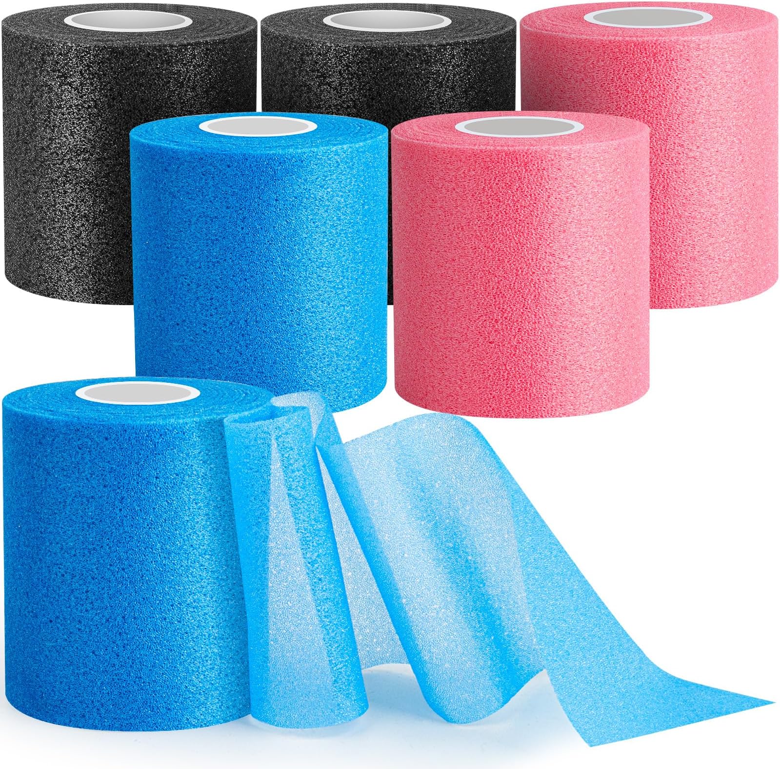 Guiqulai Prewrap Athletic Sports Tape 8 Rolls, Pre Wrap for