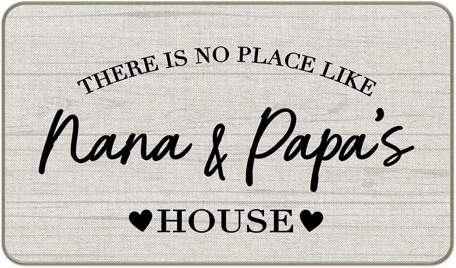 There's No Place Like Nana & Papa's House Entrance Door Mat 17x30 Inch Doormats Decor, Grandpa Grandma Home Front Door Porch Outdoor Indoor Decorations