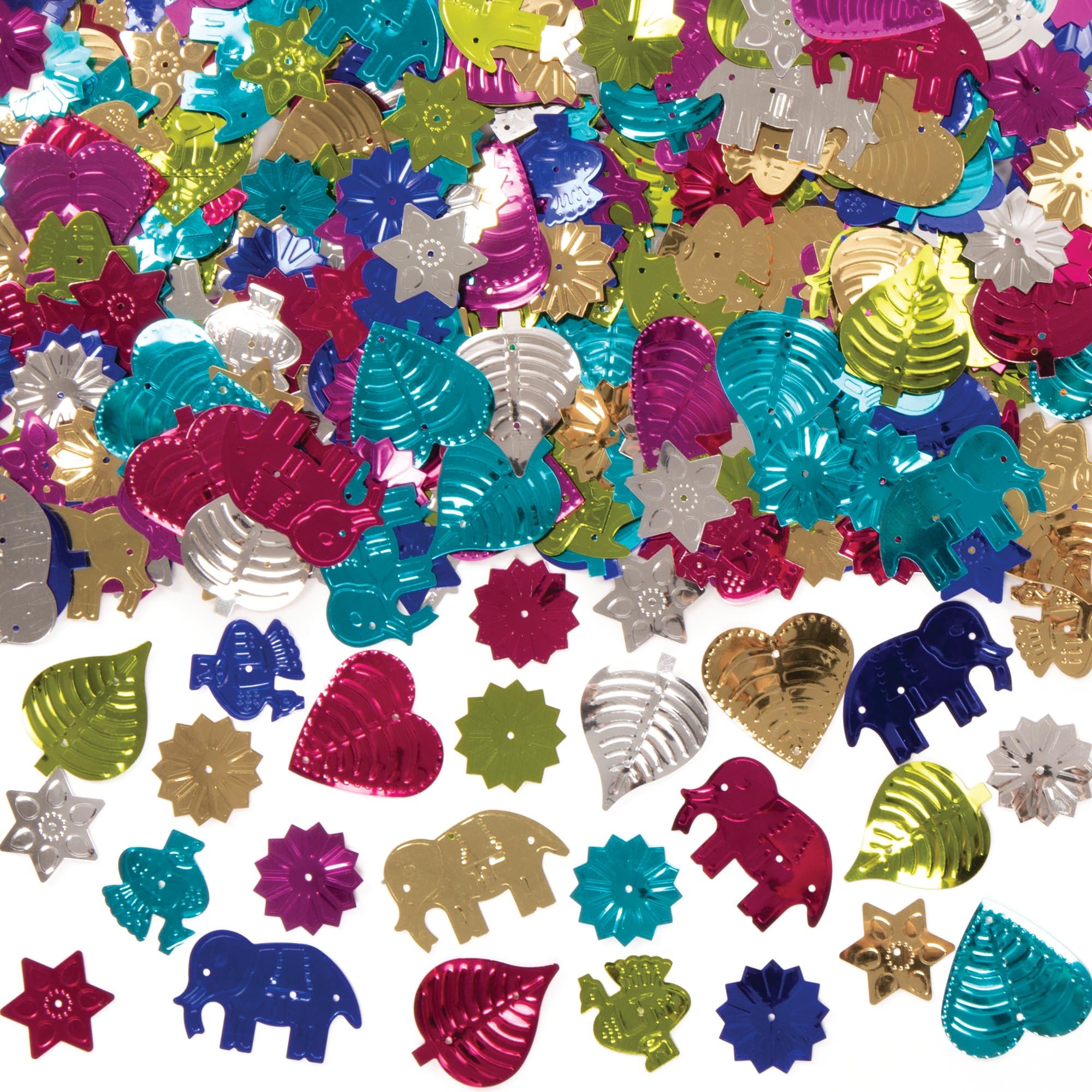 Baker Ross AV640 Jumbo Sequins - Pack of 80g, Assorted Colours, Craft Sequins, Embellishments, Jewellery Making, Card Making