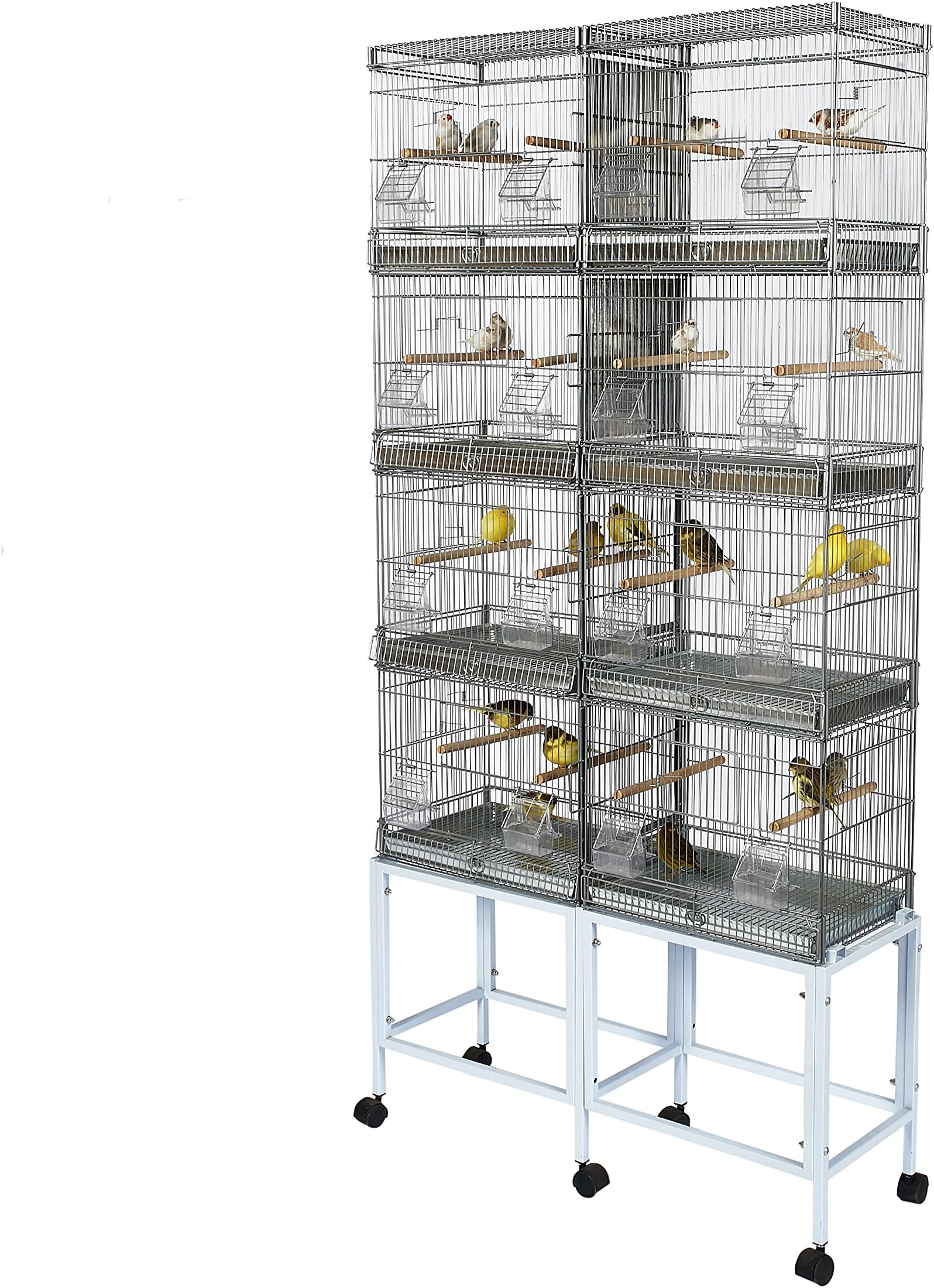 Elm - Small Parrot - Bird - Finch - Canary Aviary Wire Breeding Cage W/STAND&WHEEL