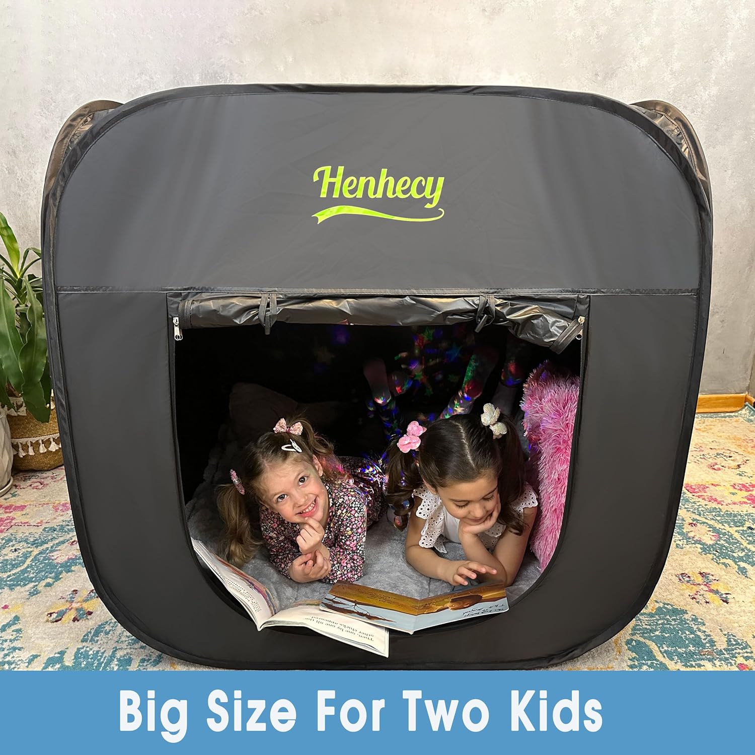 Sensory Tent for Kids with Autism, ADHD, SPD - Calm Corner Hideout Den for Children to Play and Relax - Pop-up Blackout Play Tent with Additional Mesh Windows (40x40x40 inches)