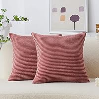 Vista 42 de Home Brilliant Fundas de Almohada Decorativas Blancas de 16x16, Juego de 2, Fundas de Almohada Decorativas de Acento, Funda de Almohada