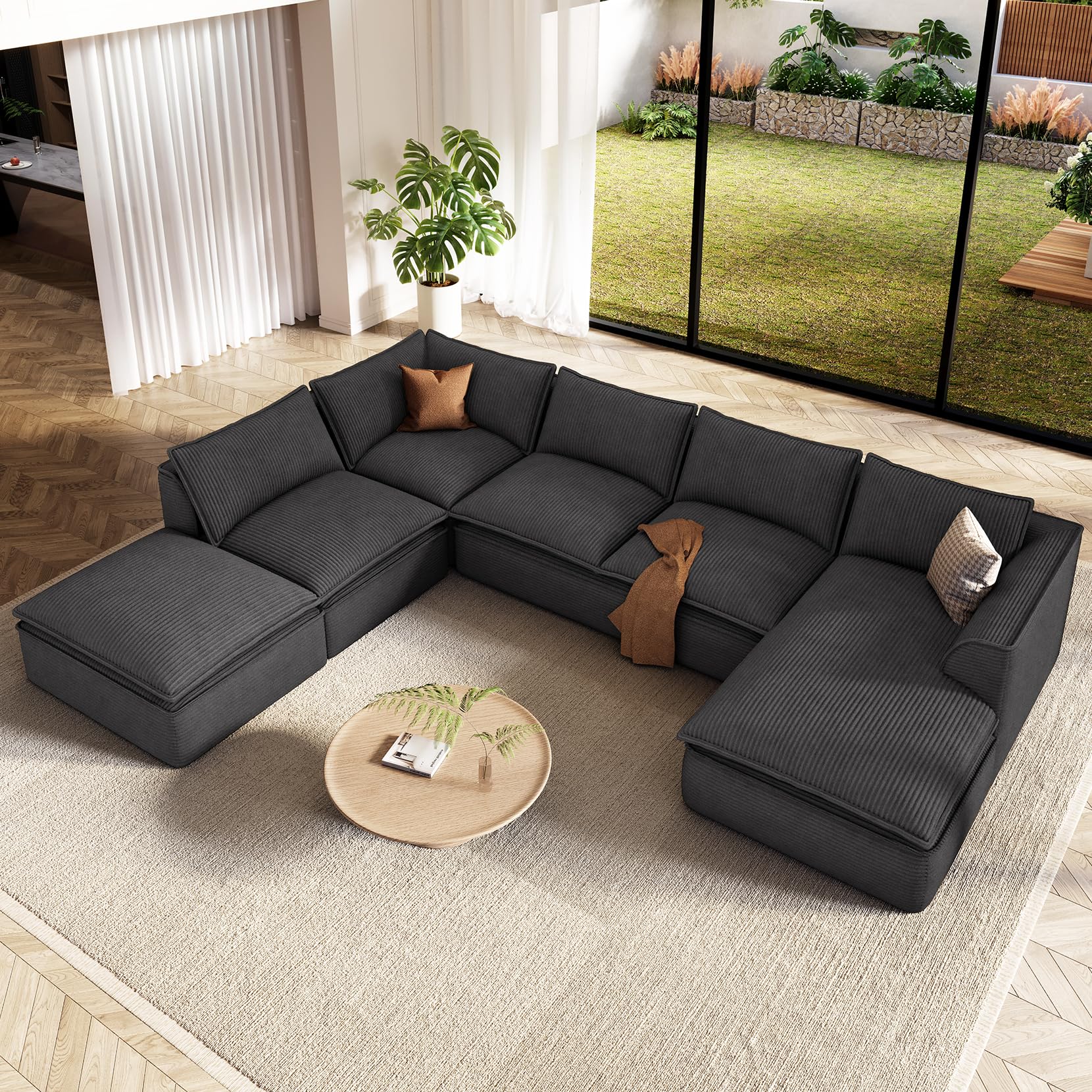 Vesgantti 141.7 inch Oversized Boneless Sectional Couch