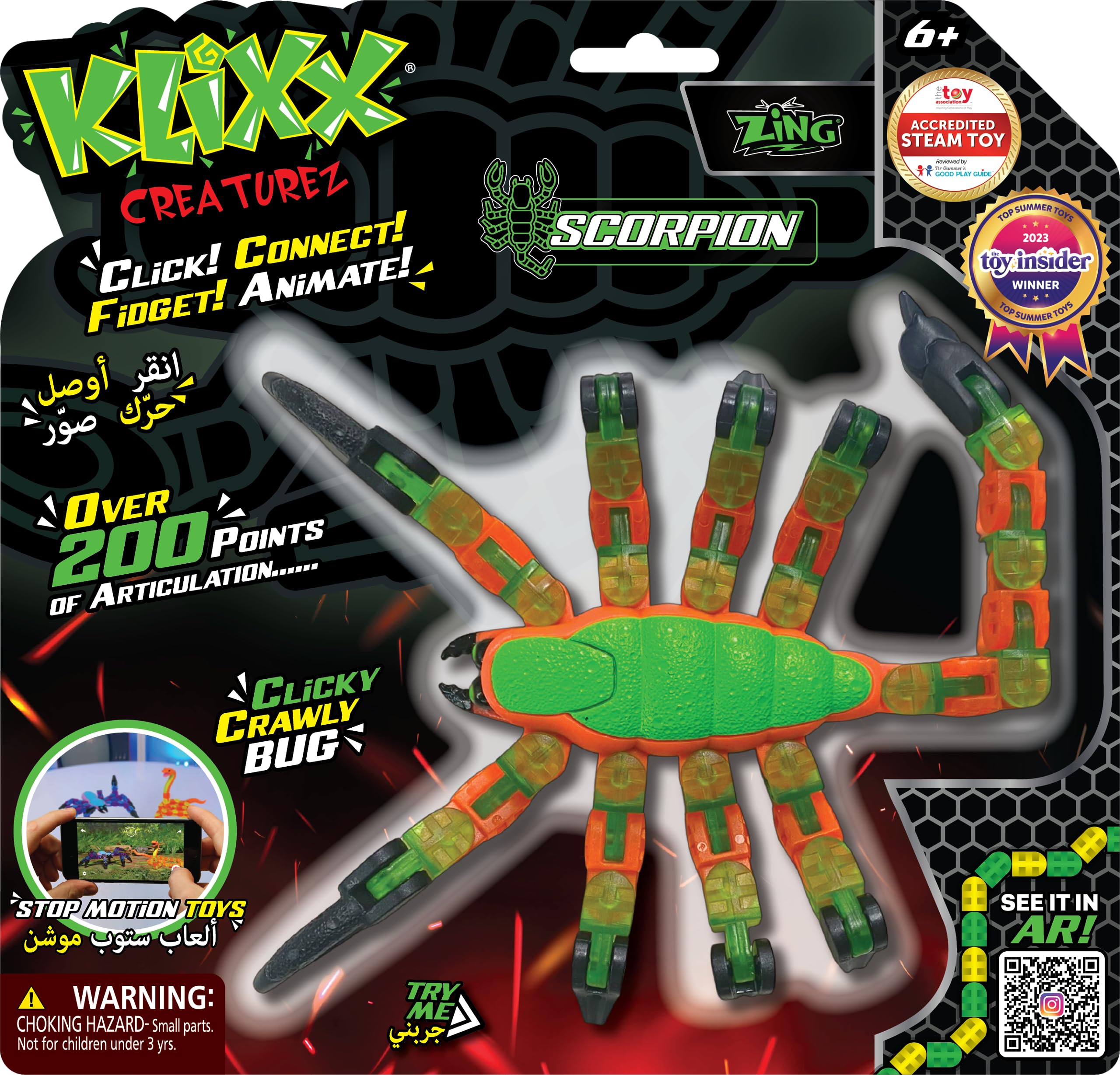 Sponsored Ad – Creaturez Scorpion Fidget Toy, Snap-Together Insect Figure for Kids, Creative Clicking Fun with Stop Motion Animation Possibilities, Bright Colors, Ages 4+