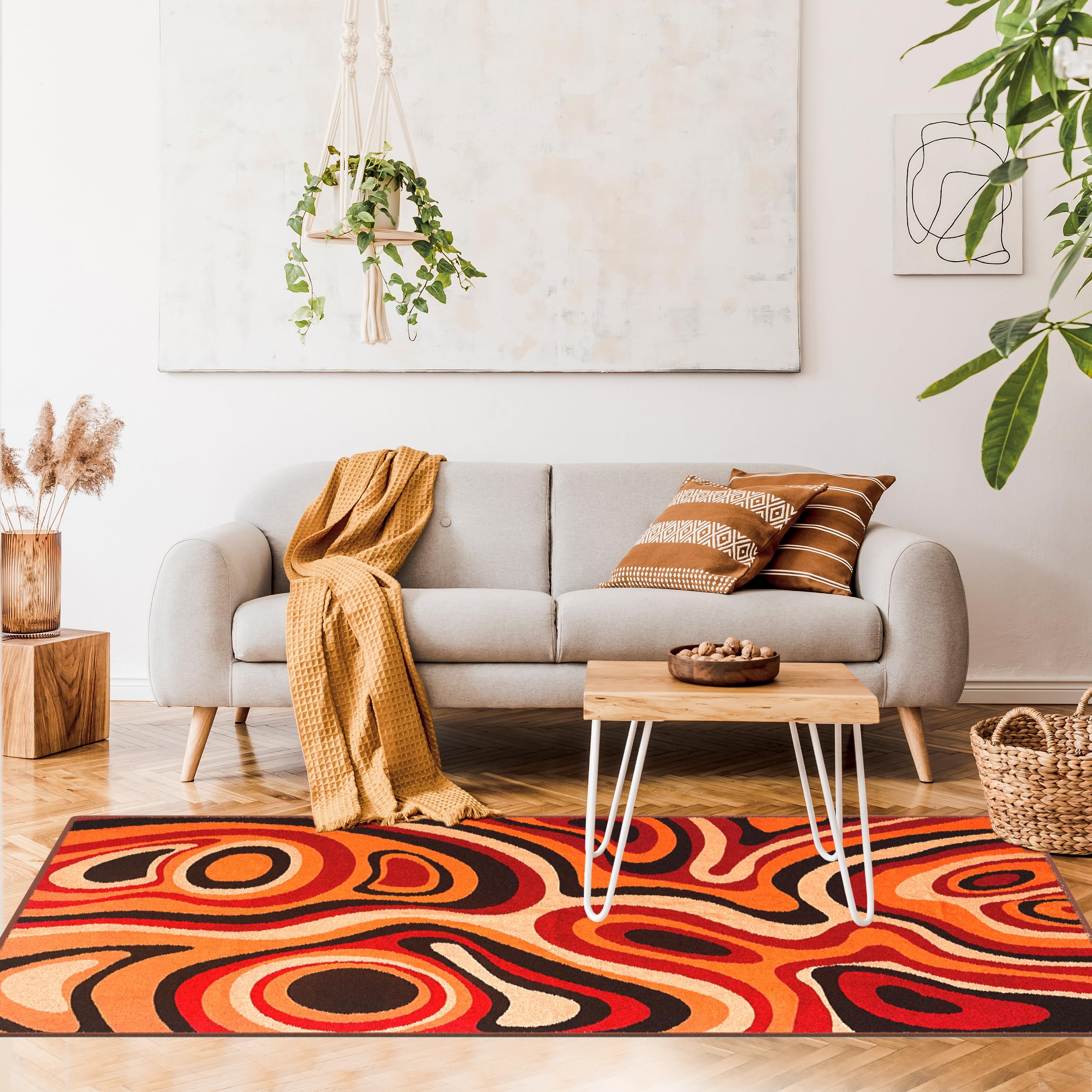 QUALITICO Colorful Retro Rug - Psychedelic 4x6 Boho Area Rug