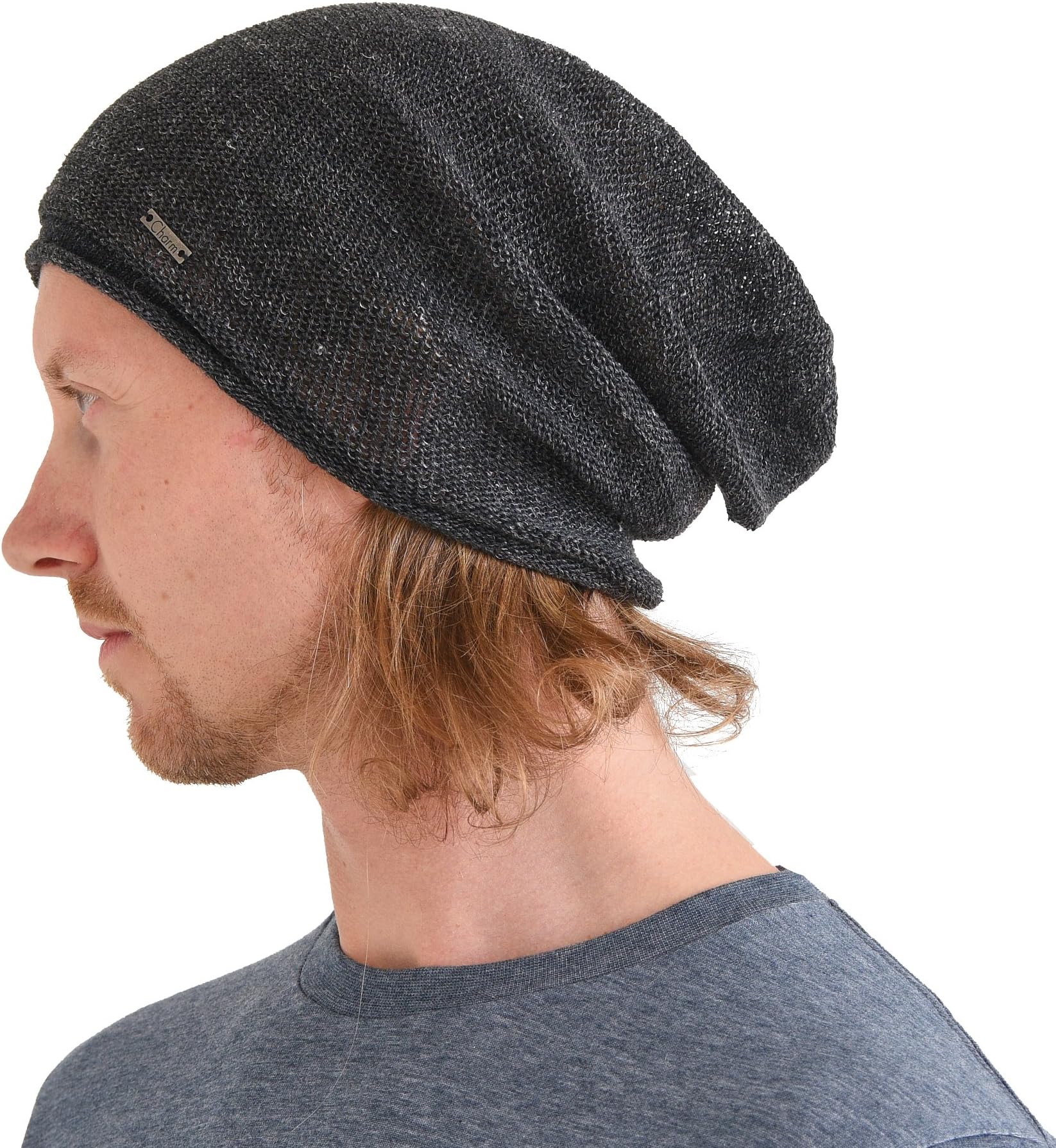 Linen Beanie Hat Summer Cap - Mens Slouchy Beanie Womens Baggy Knit Cooling Hat