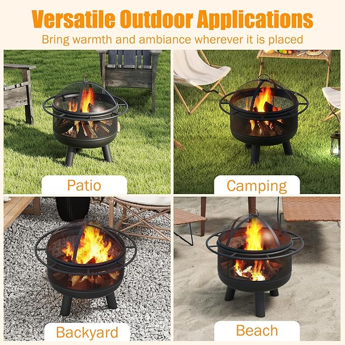 Brasero Happygrill 24 pulgadas Metal Negro Portátil miniatura 6