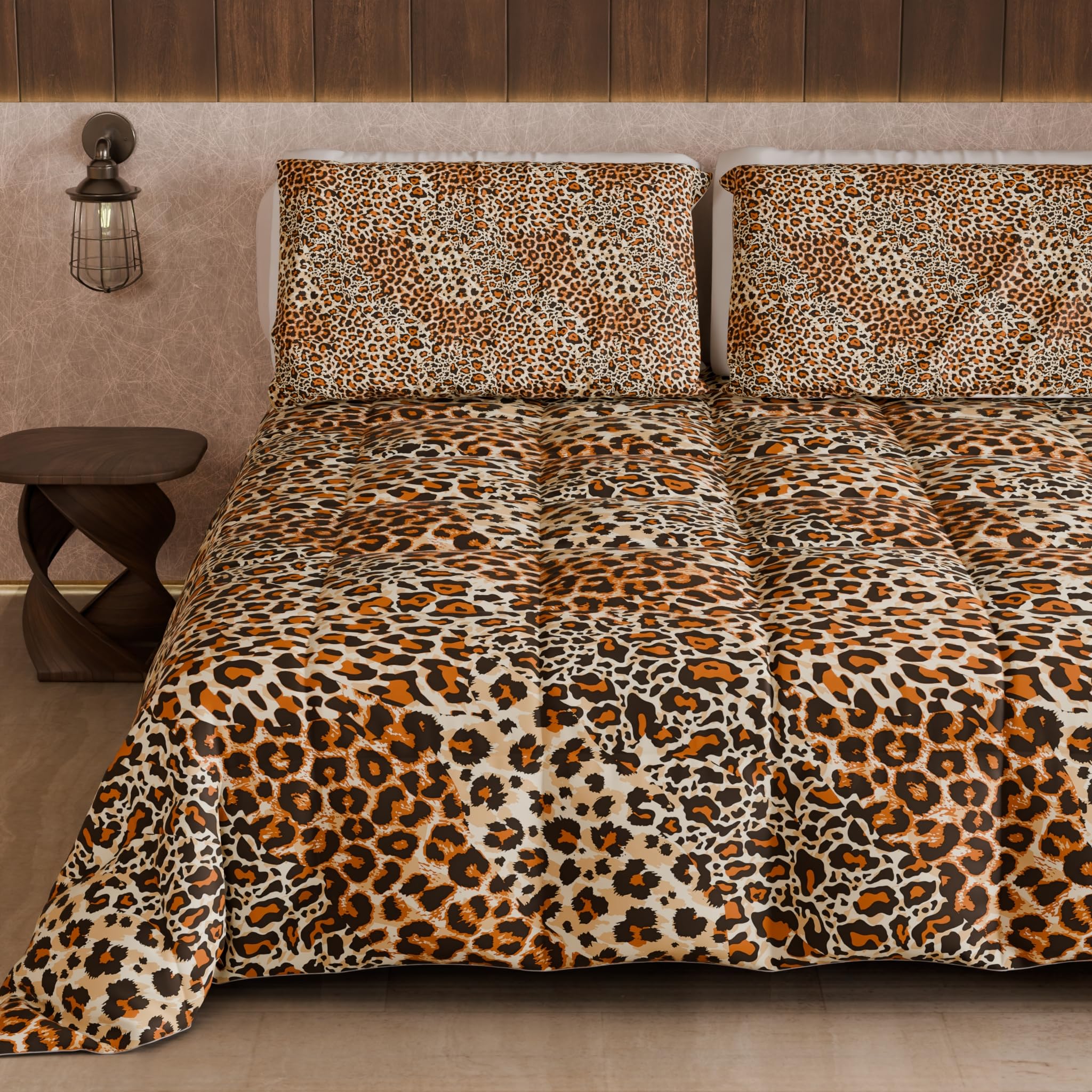 PETTI Artigiani Italiani - Double Winter Quilt, Double Duvet, Plain Colour and Digital Animal Print 04, Made in Italy
