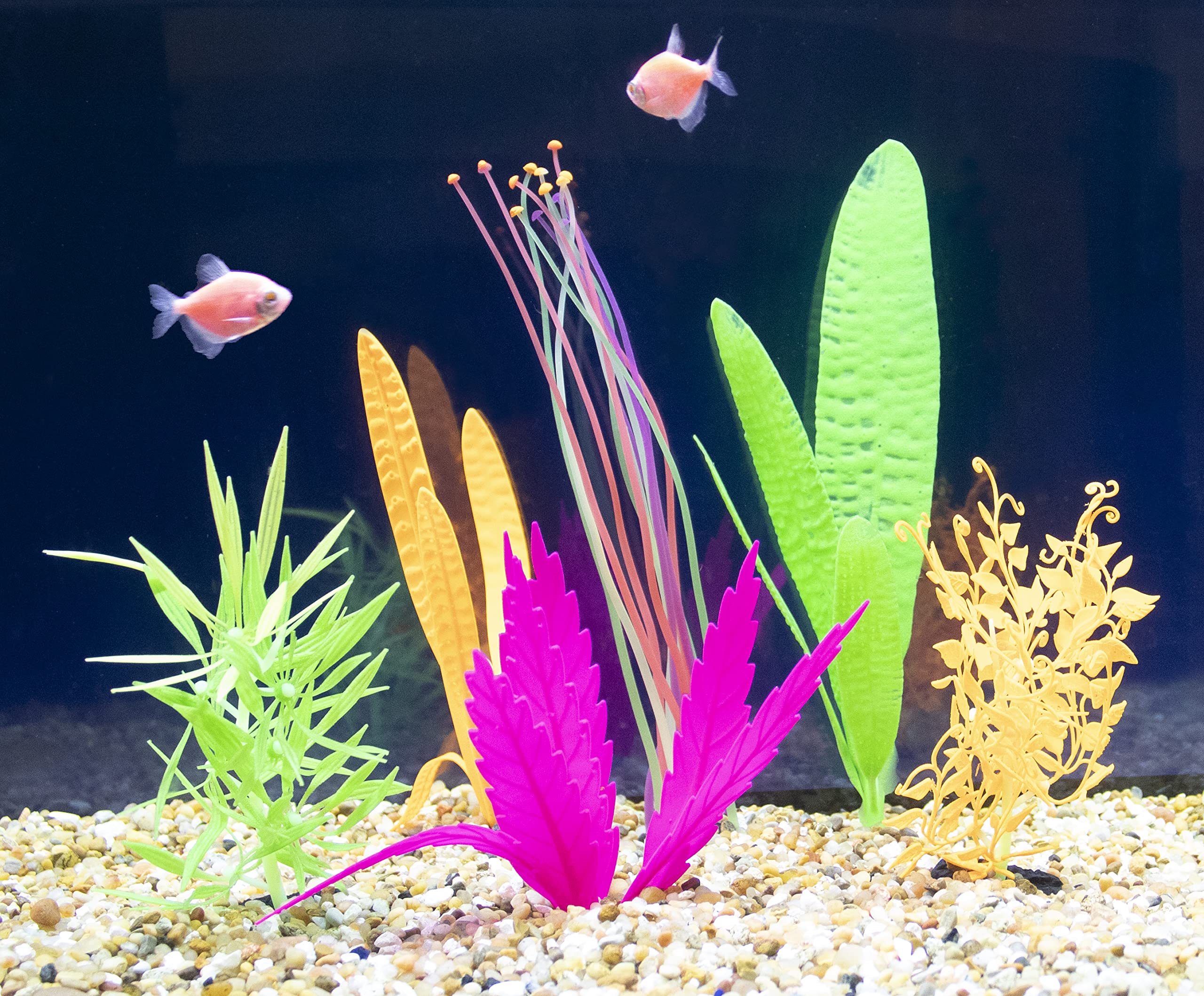 Penn-Plax Silikon Aquarium Pflanzen – 4er Set, Schwankend, Lebensecht, Für Süß- & Salzwasser
