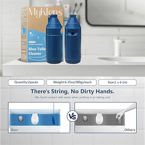 Miniatura 7 de MyKlens Botella limpiadora de inodoro, pastillas limpiadoras automáticas de inodoro en botella, fácil de usar, efecto duradero, limpiadores de