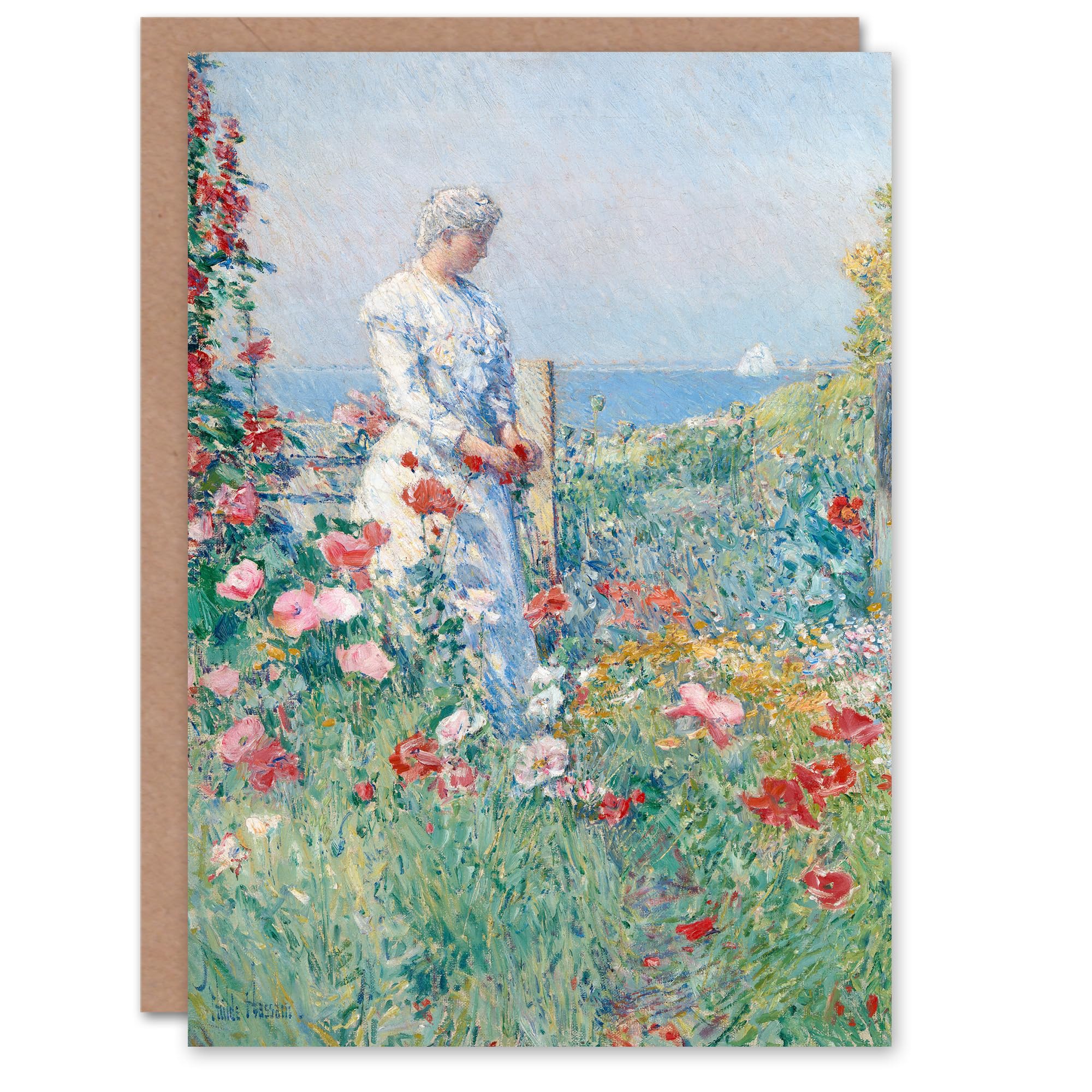 Artery8 - Greeting Card - Celia in Her Garden Floral Portrait