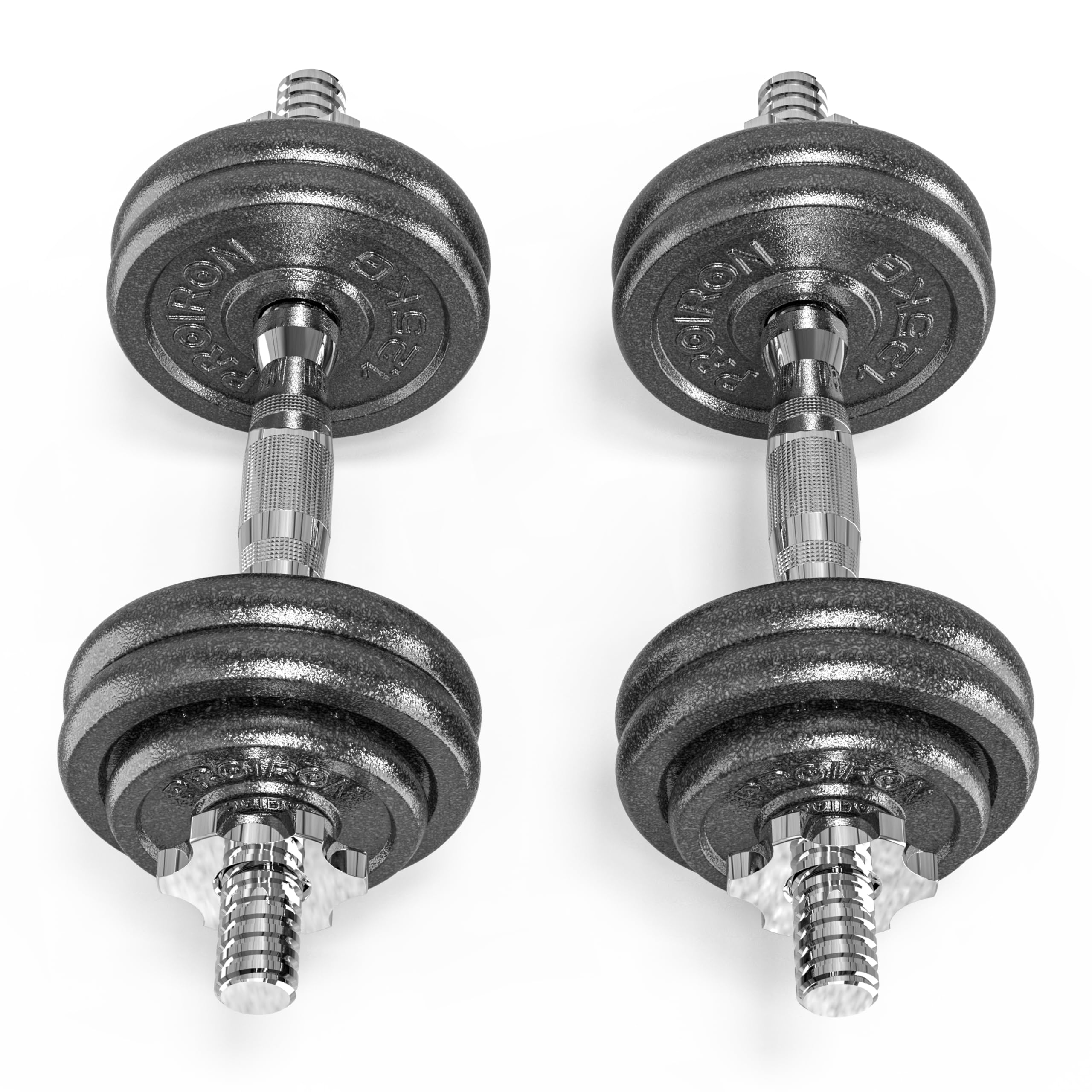 PROIRON Cast Iron Adjustable Dumbbell Set Hand Weight with Solid Dumbbell Handles Changed into Barbell Handily Perfect for Bodybuilding Fitness Weight Lifting Training Home Gym 15KG 20KG 30KG