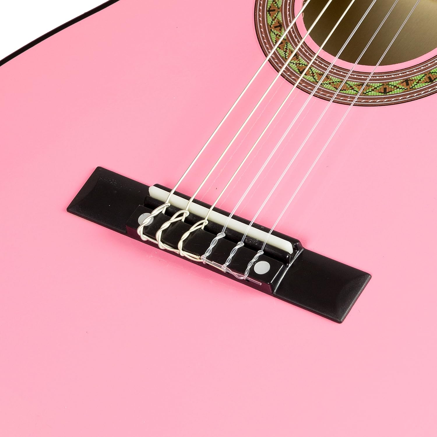 Music Alley MA-34-PNK Acoustic Beginner Guitar Pack, Pink