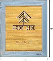 Vista 8 de Portarretratos de póster de madera rústica 11x17 - Madera maciza natural ecológica con acabado envejecido para montaje en pared - Azul