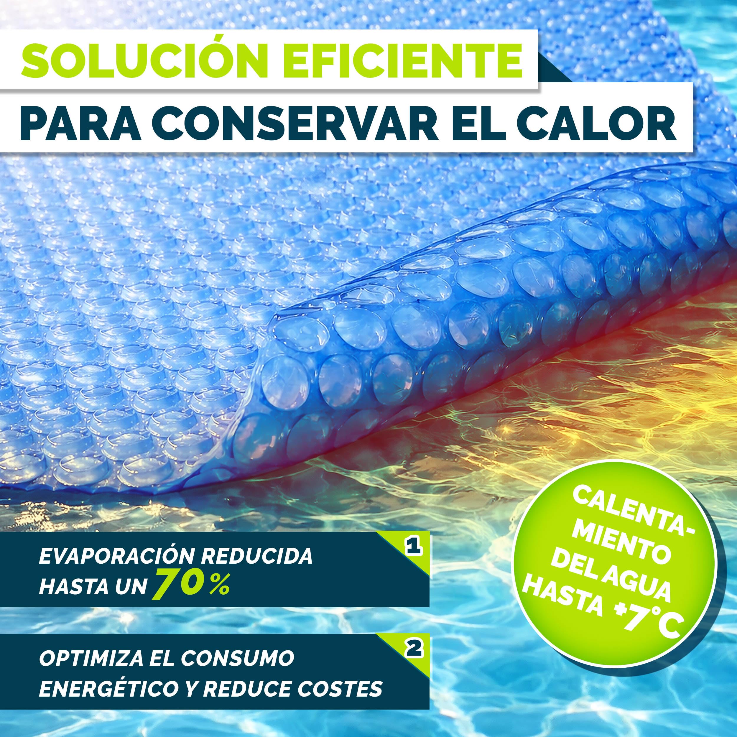 tillvex Cobertor Solar para Piscinas Redonda & Rectangular | Espesor de la lámina Solar 120 µm | La Cubierta Solar se Puede Cortar a Medida (Ø 600 cm, Azul)