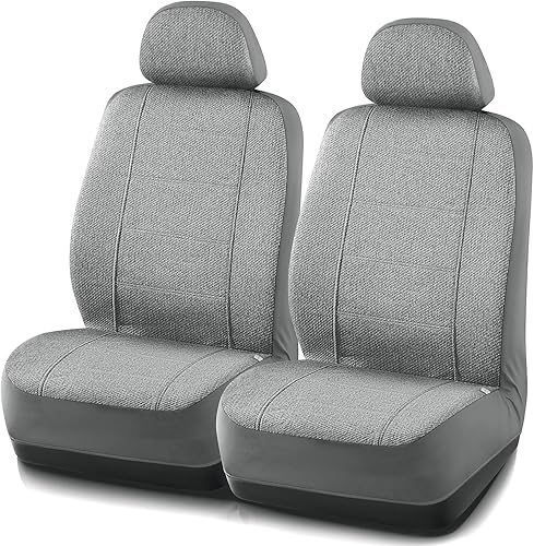 Road Comforts Fundas de asiento delantero de automóvil deportivo de respaldo bajo protector de asiento de lino compatible con bolsa de aire