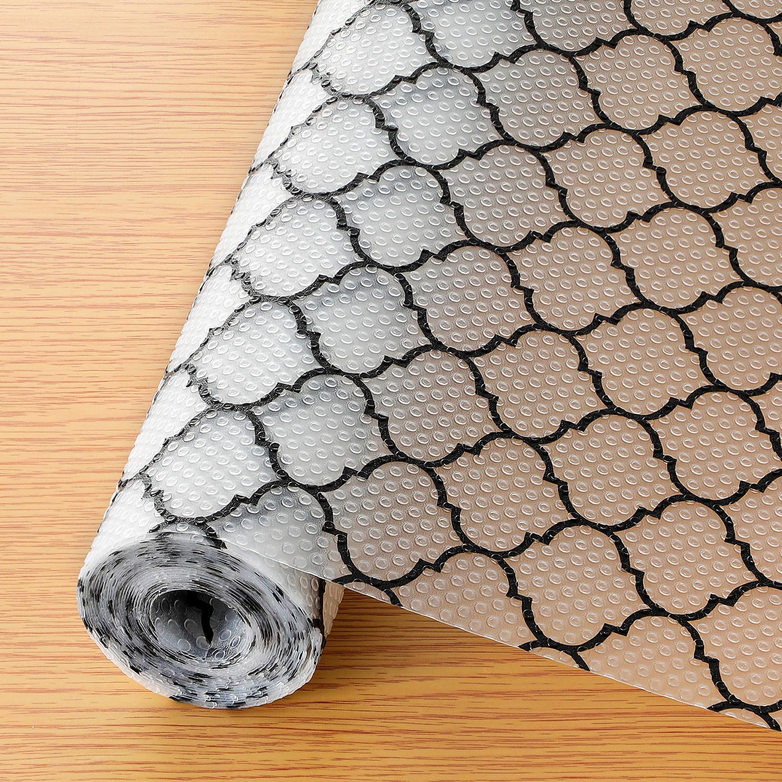 Cooyes Shelf Liner, Non Adhesive Drawer and Cabinet Liner, EVA Washable Oil-Proof Shelf Paper for Kitchen Cabinets, Refrigerator, Storage, Desks with