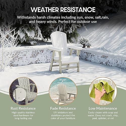 Miniatura 3 de WestinTrends Dylan Dylan - Silla de comedor Adirondack para patio al aire libre, resistente a la intemperie, color arena