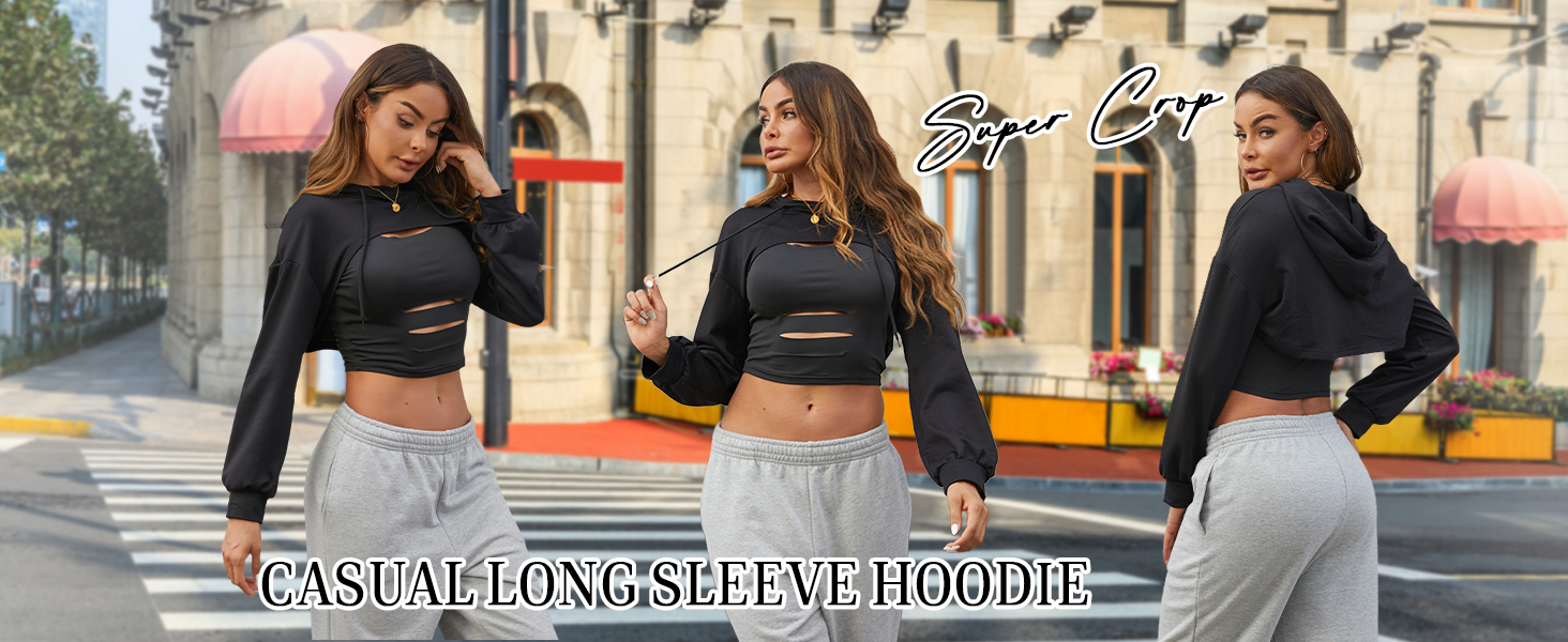 Pegador VALINDA CROPPED ZIP HOODIE - Sweater met rits - black/zwart