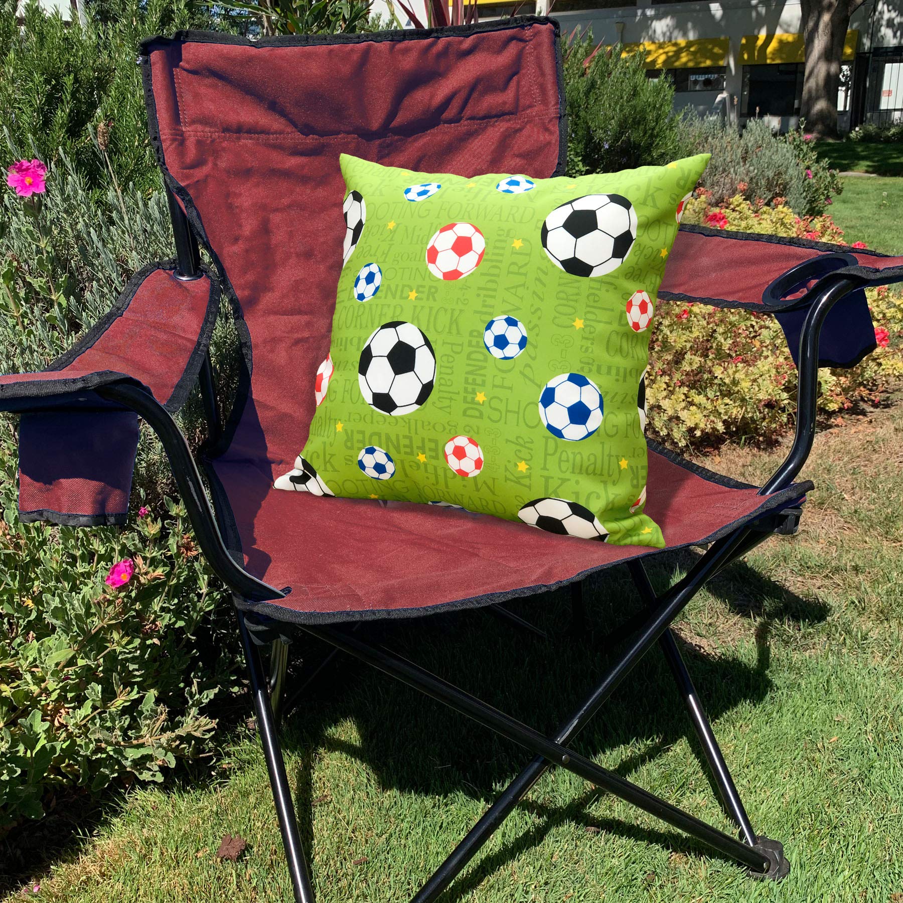 CAIT CHAPMAN HOME COLLECTION Passion for Soccer Pillow Case-Colorful