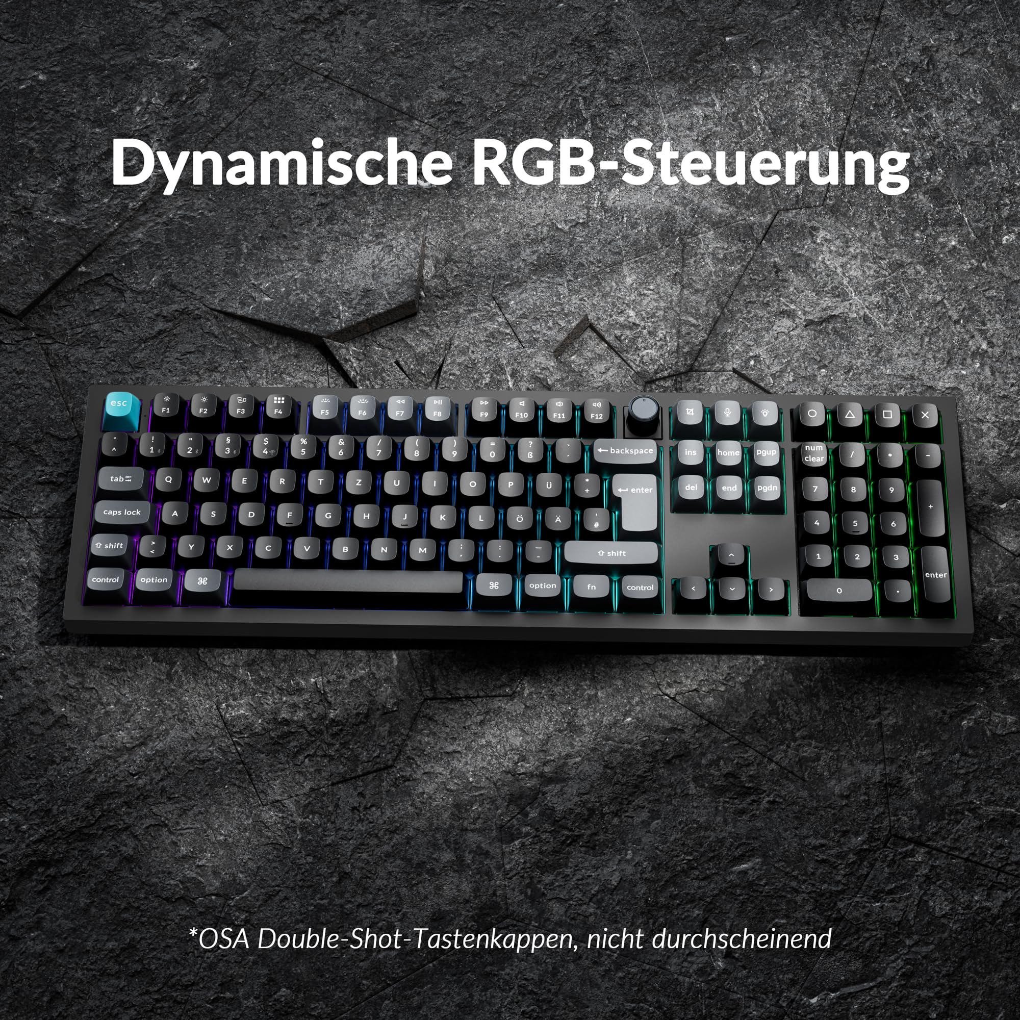 Keychron Q6 Ultra 8K – Kabellose mechanische Tastatur mit ISO-QWERTZ-Layout | 8000 Hz - Vollmetallgehäuse - 2,4 GHz/Bluetooth 5.3/USB-C - Red-Schalters - Schwarze Gaming-Tastatur für Mac/Windows/Linux