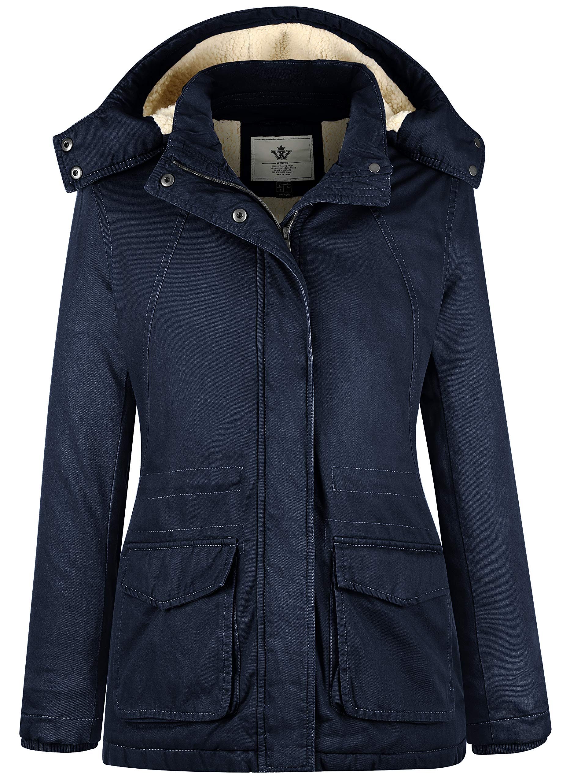 WenVenWomen's Winter Warm Sherpa Lined Jacket Heavy Parka Coat with Hood