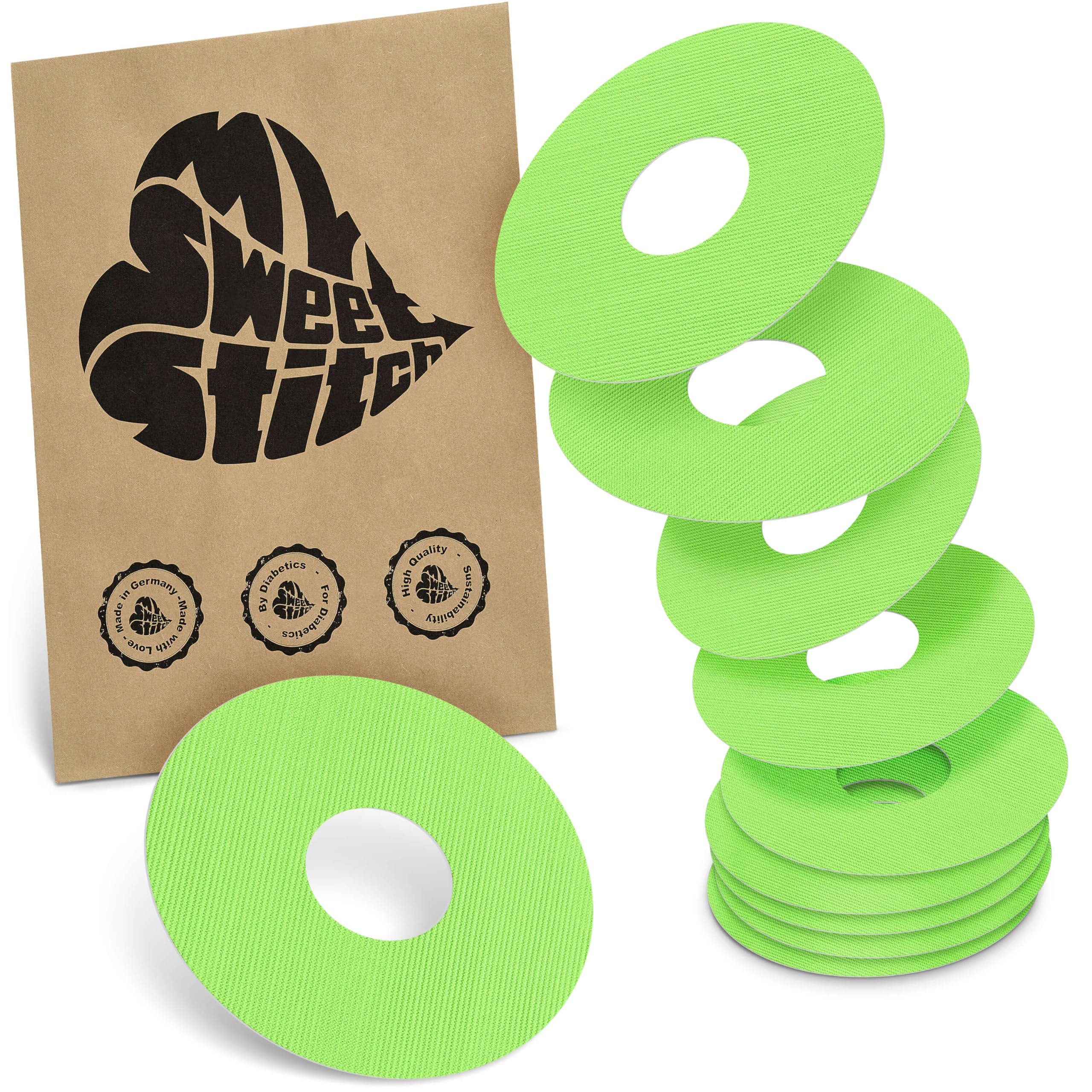 MySweetStitch, 10 x Freestyle Libre 3 Round Patches, Ring Patch diameter 60mm, Inner diameter 20mm, Waterproof, Breathable