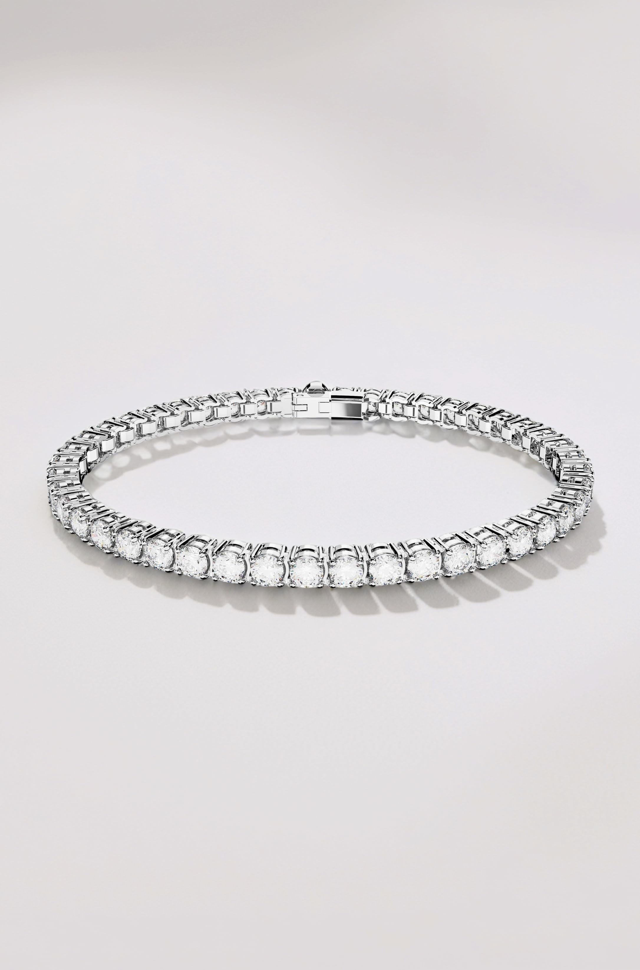 Matrix Tennis bracelet, Round cut, White, Rhodium plated