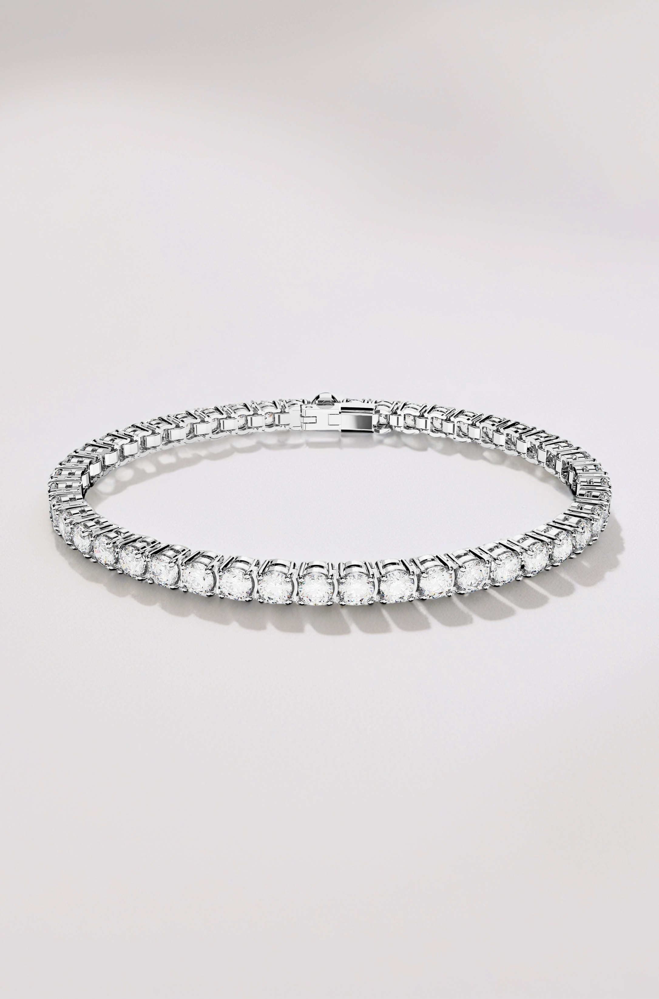 Matrix Tennis bracelet, Round cut, White, Rhodium plated