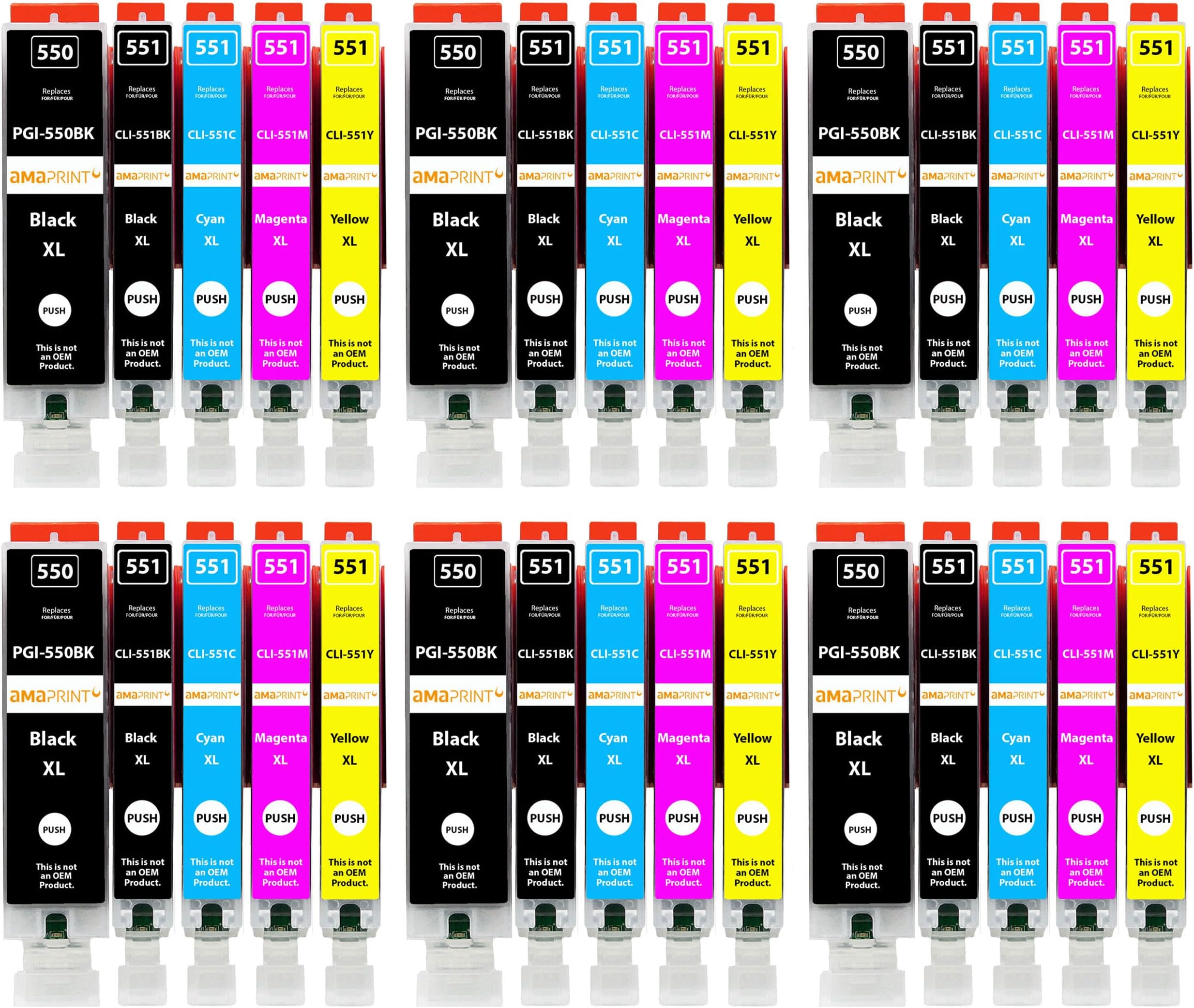 Set Cartucce Stampante Canon Chip Cartucce Compatibili Canon PGI-550/CLI-551 XXL - Set Colori, Con Chip, Non Originali Cartucce Colore Compatibili - Foto 4